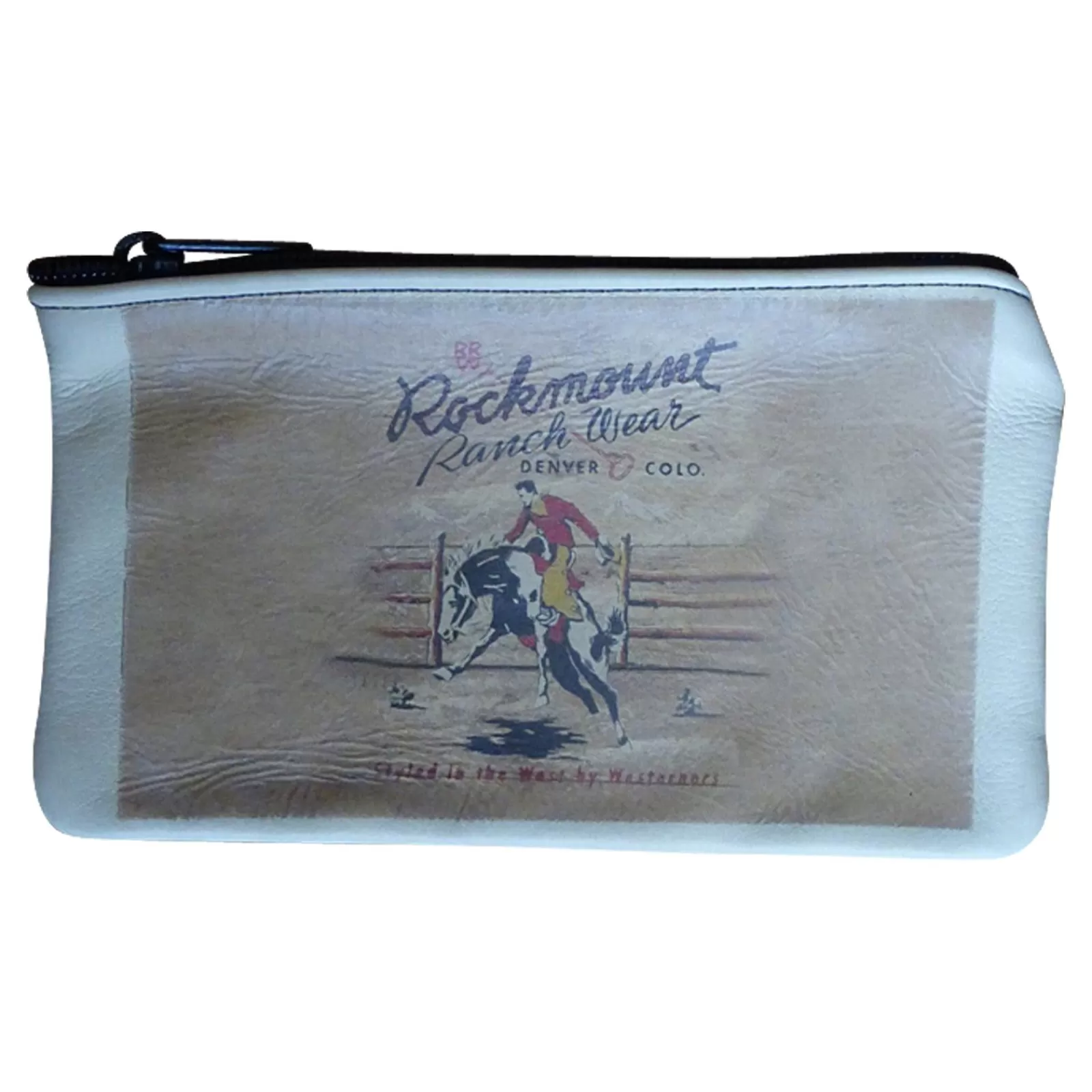 Rockmount Bronc Leather Western Cosmetic Purse Fashion