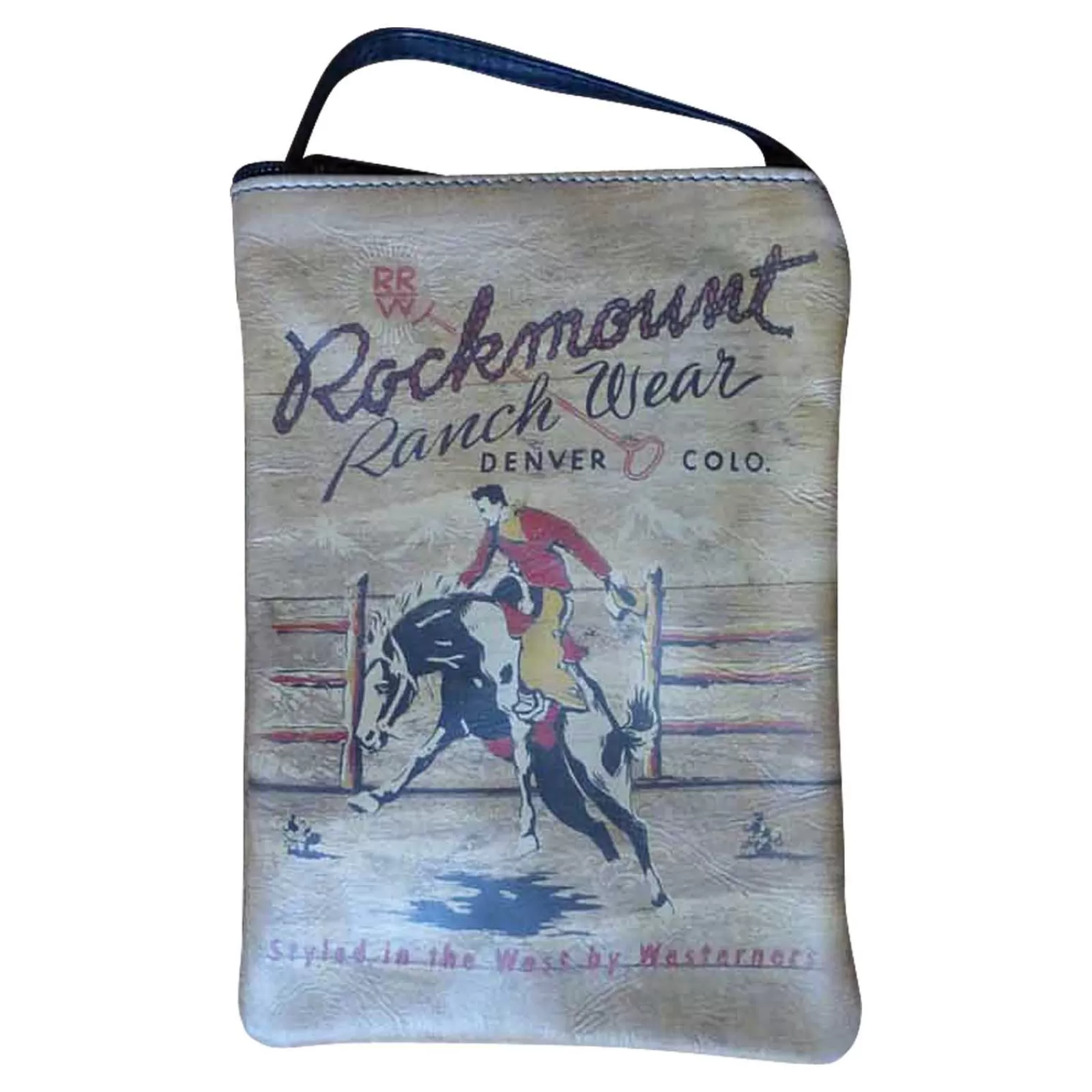 Rockmount Bronc Leather Western Purse With Black Strap Shop