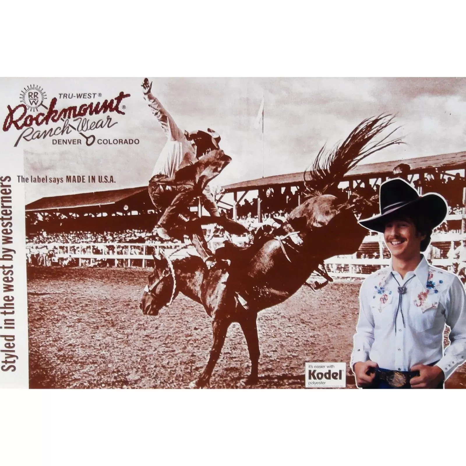 Rockmount Bronc Styled In The West Vintage Poster Flash Sale