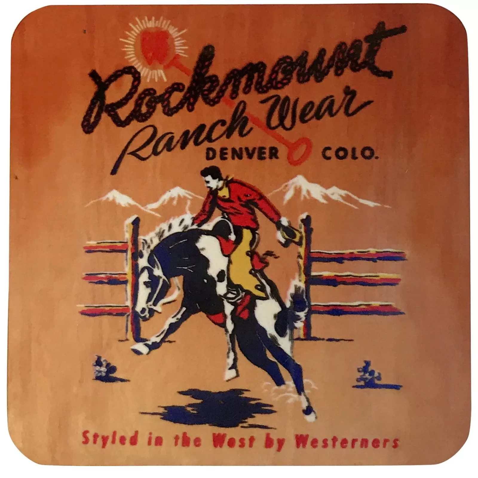 Rockmount Bronc Western Cork-Backed Coaster Outlet