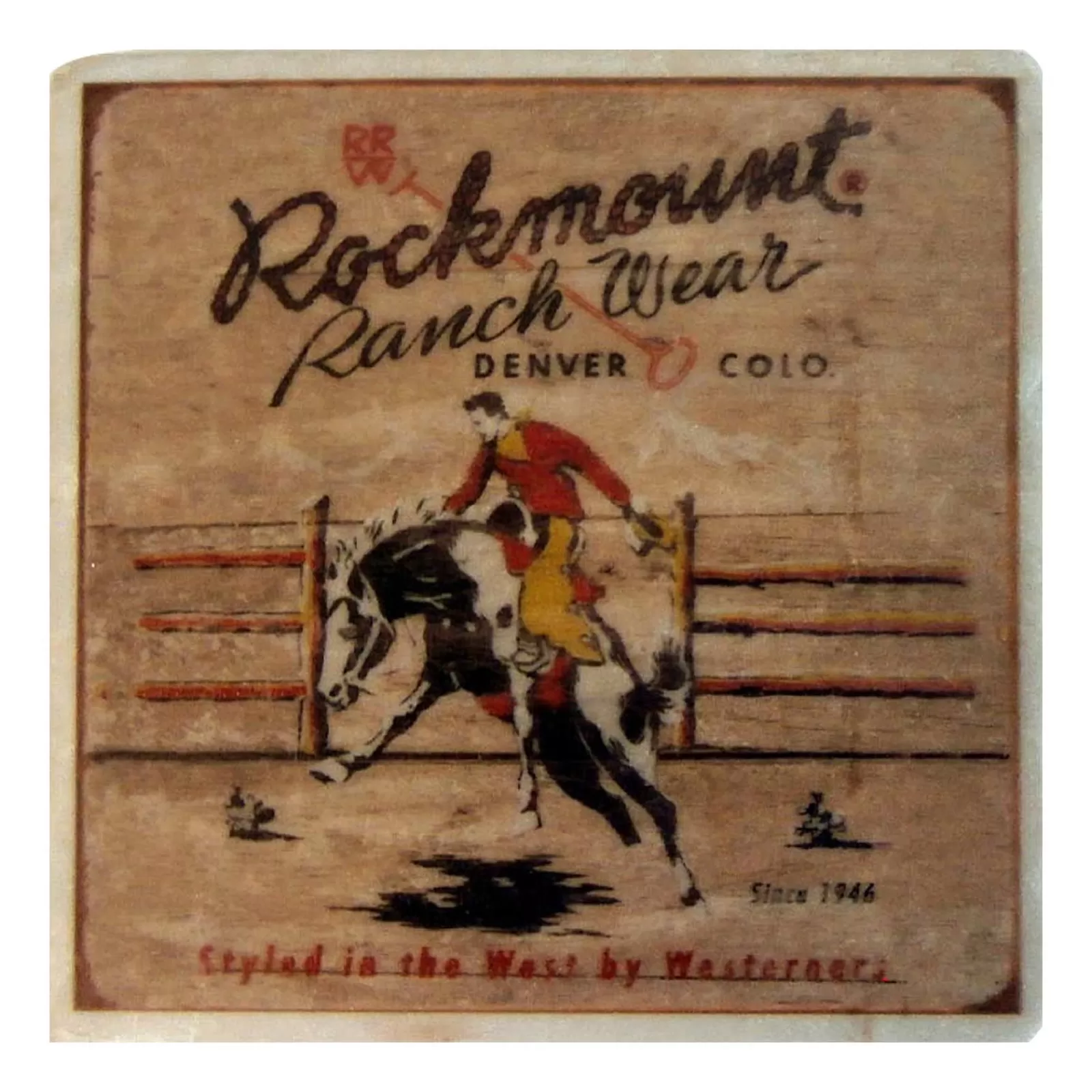 Rockmount Bronc Western Marble Coaster Online