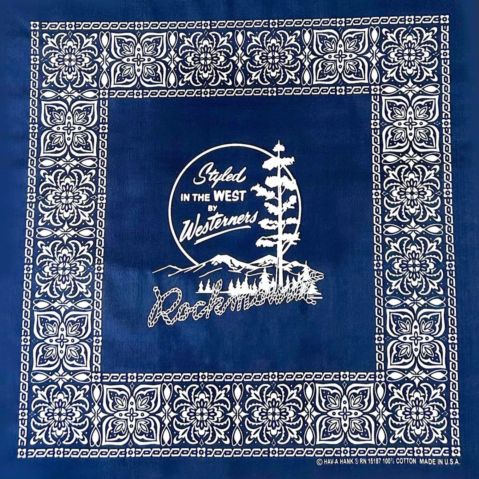 Rockmount Styled In The West Cotton Western Bandana In Navy Sale