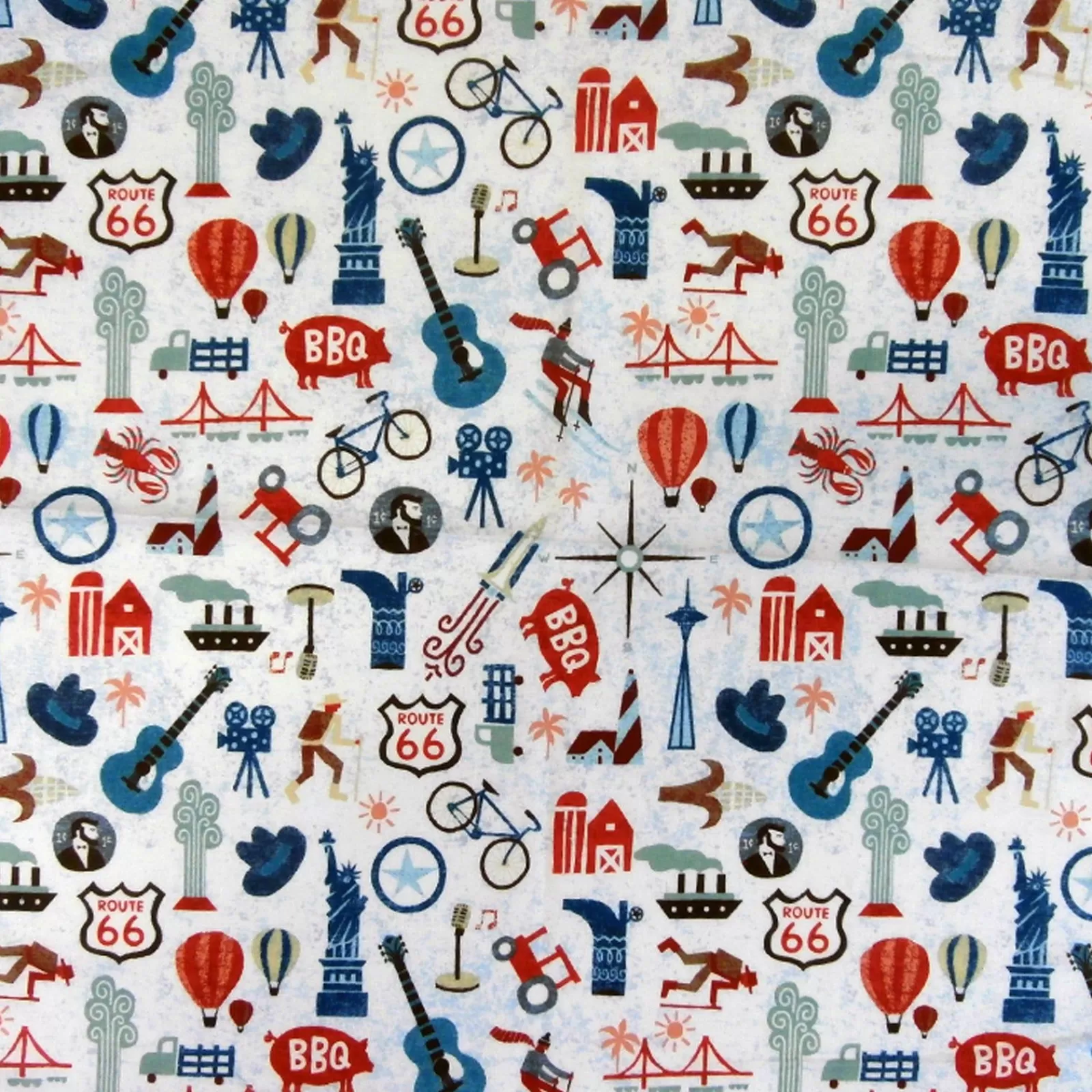Rockmount Route 66 Vintage Western Cotton Bandana In White Store