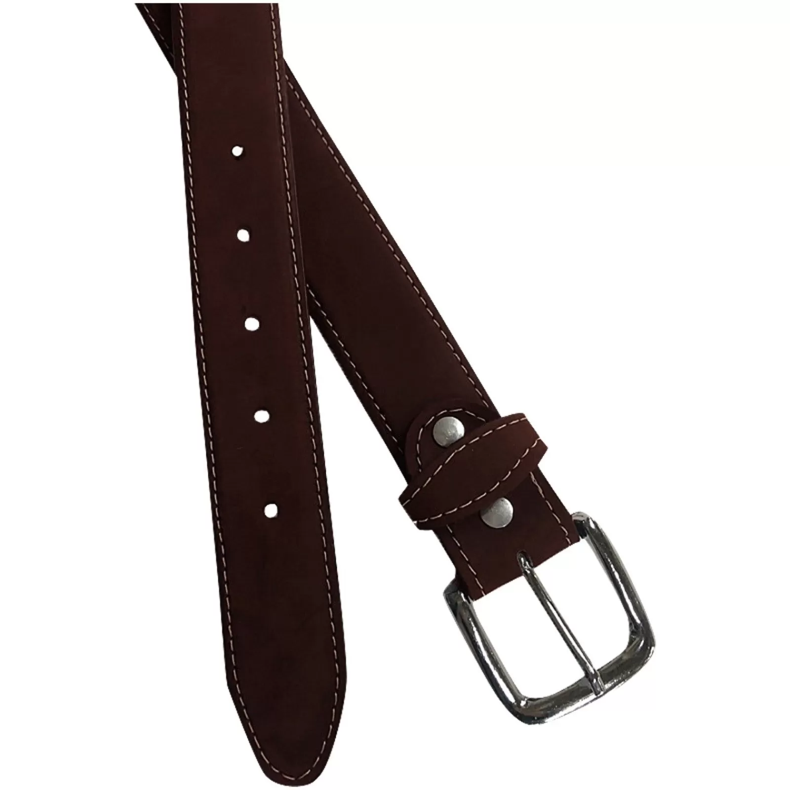 Rockmount Sanded Nubuck Full Grain Genuine Leather Western Belt In Brown Discount