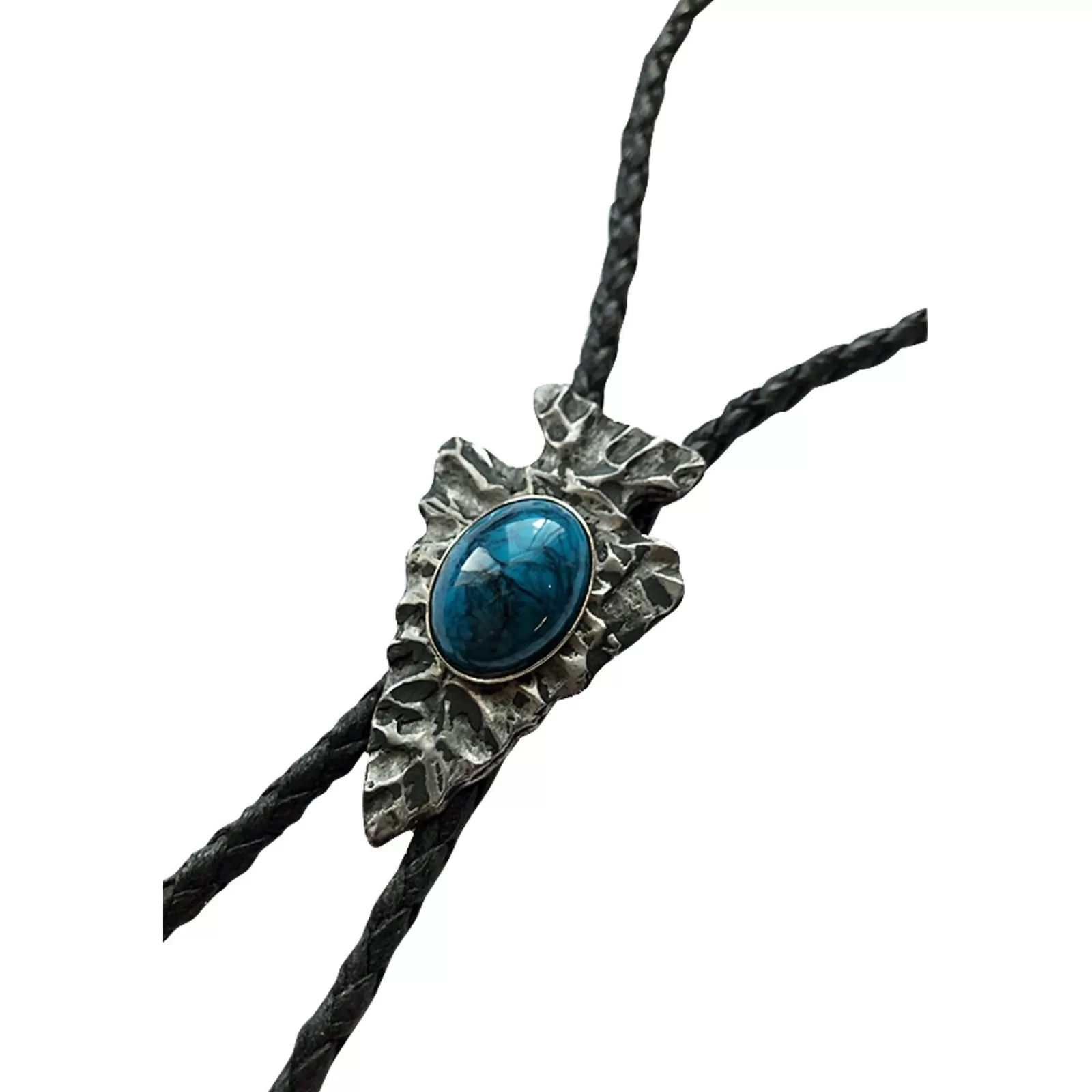 Rockmount Silver Arrowhead With Turquoise Inlay Western Bolo Tie Store