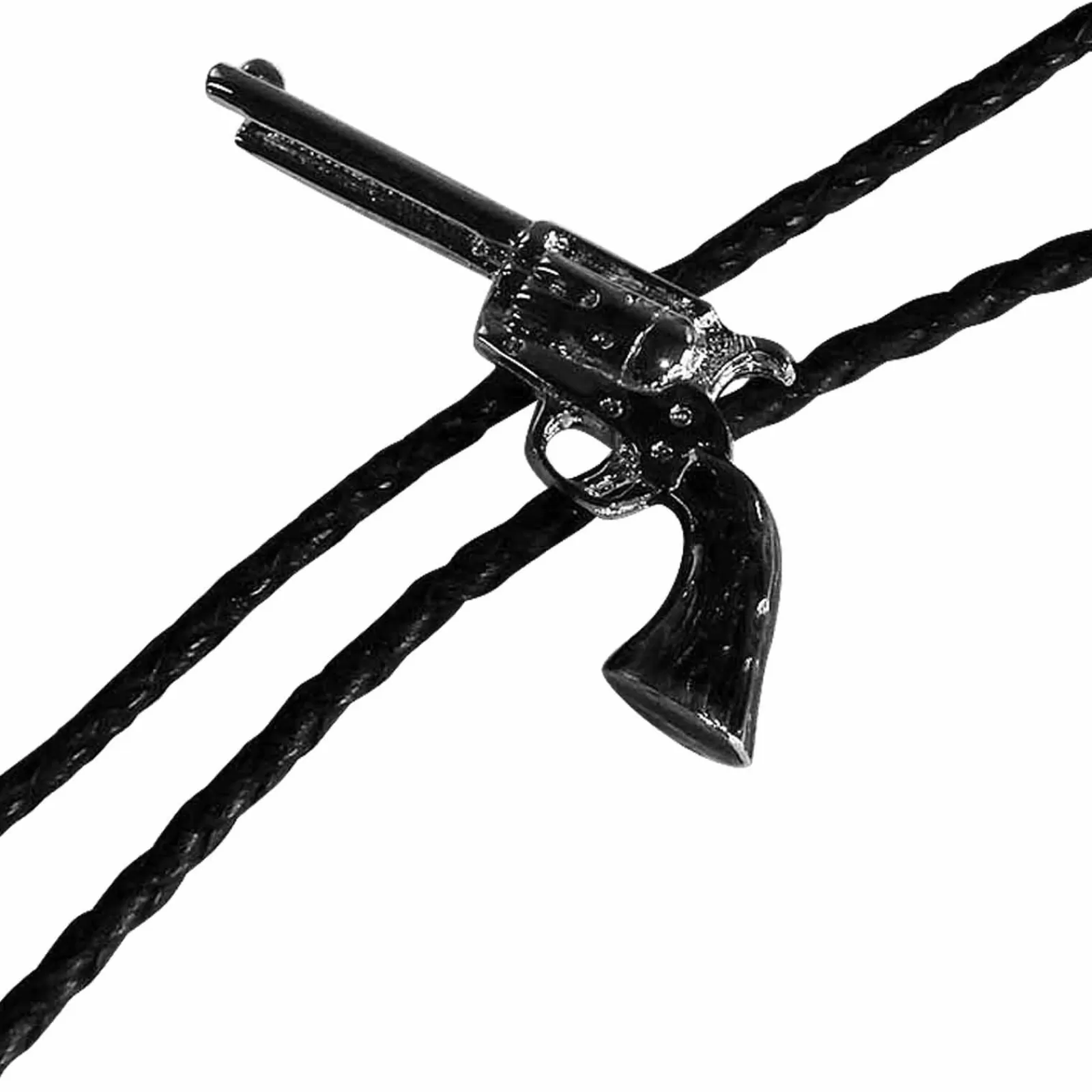 Rockmount Silver Six-Shooter Pistol Western Bolo Tie Cheap