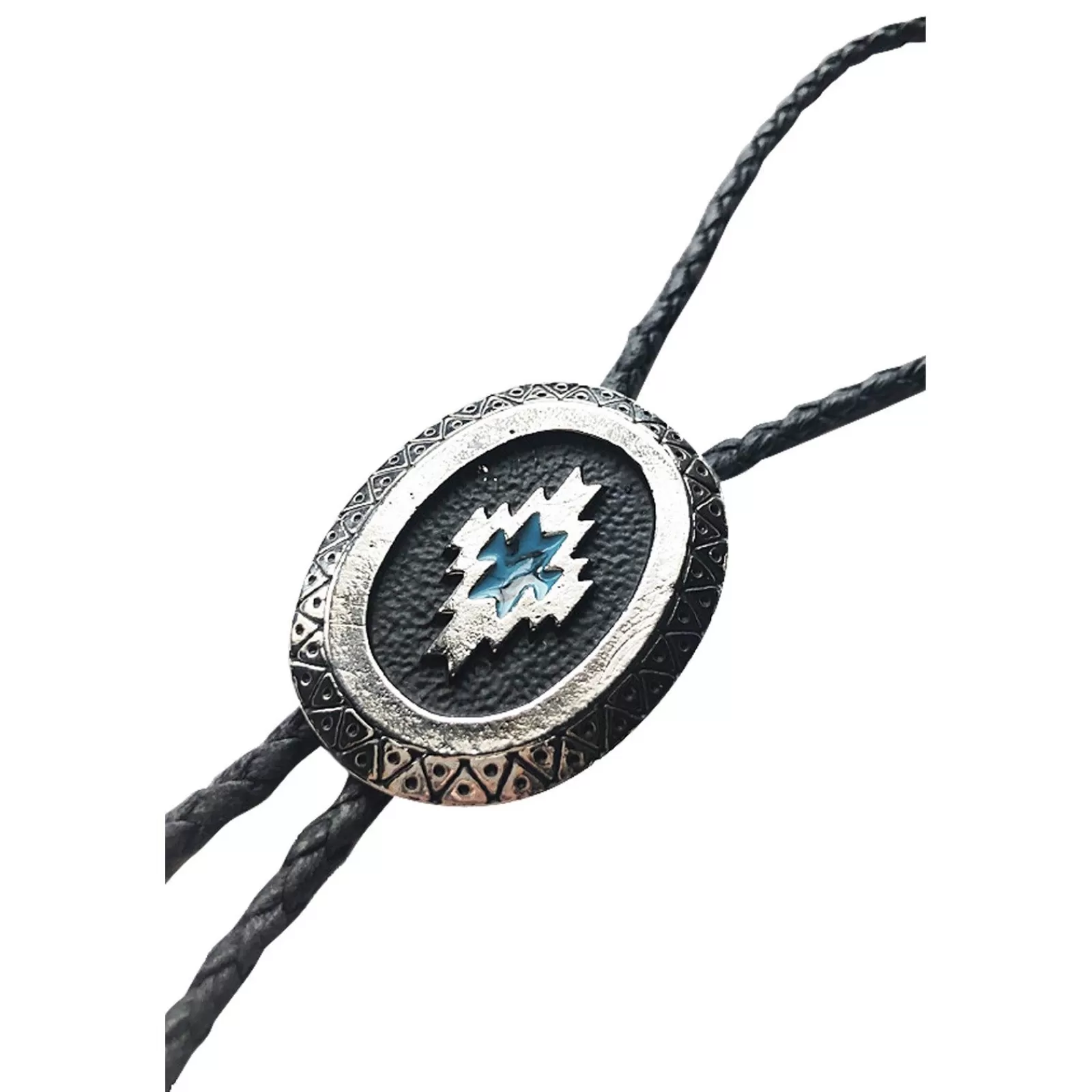 Rockmount Silver Southwest Pattern With Turquoise Enamel Western Bolo Tie Online