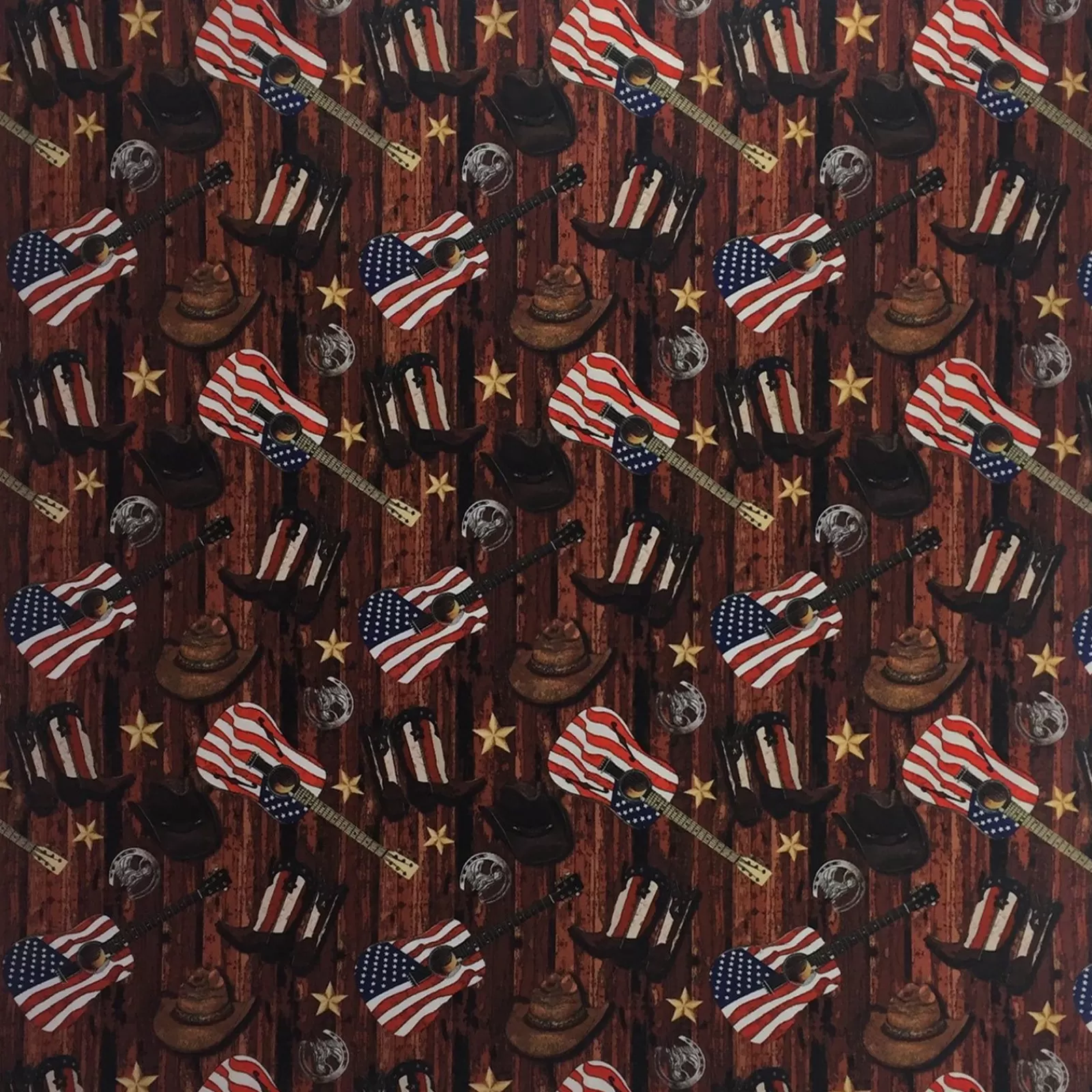 Rockmount Stars & Stripes, Guitars & Cowboy Boots Western Cotton Bandana Discount