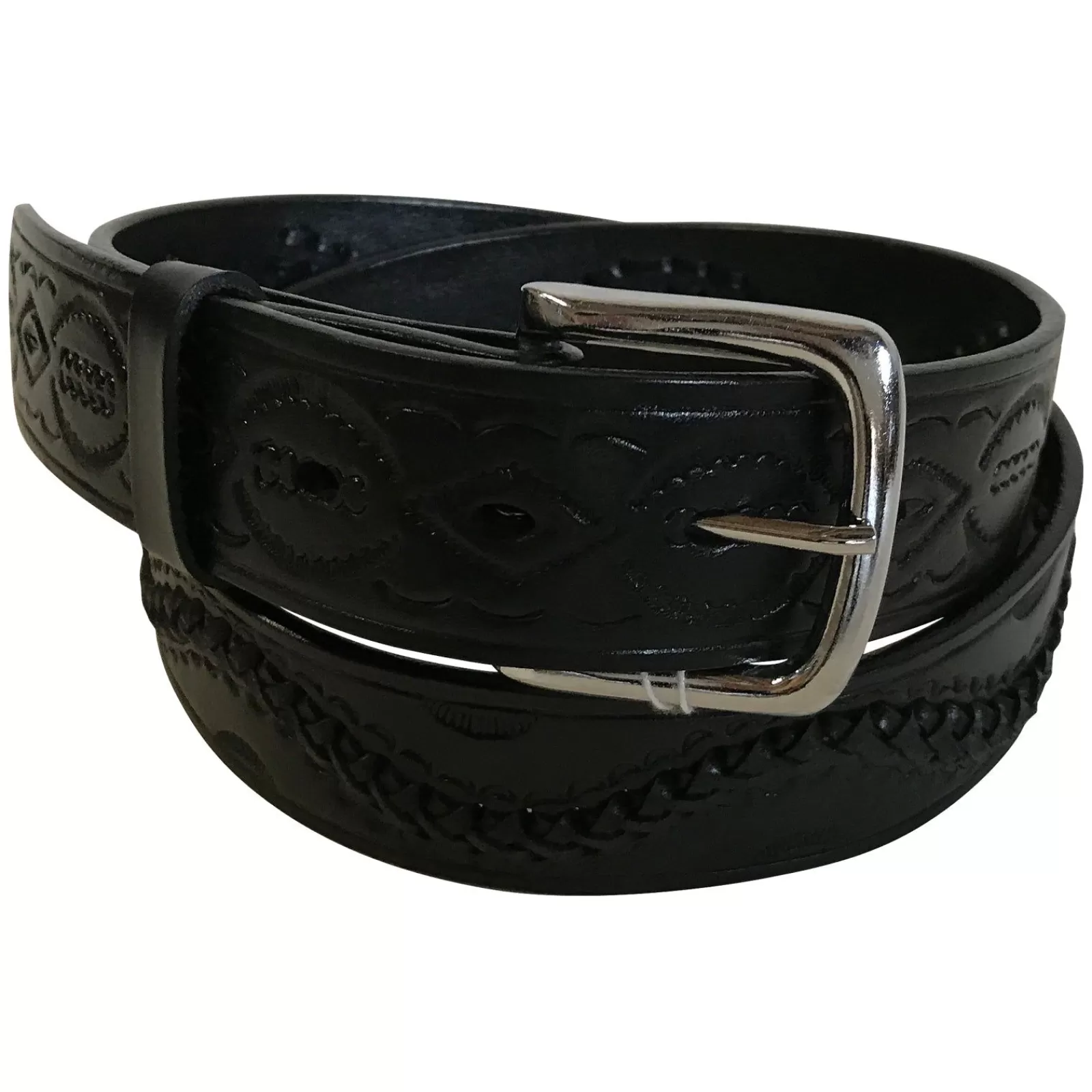 Rockmount Swirled Lace Genuine Black Leather Western Belt Best