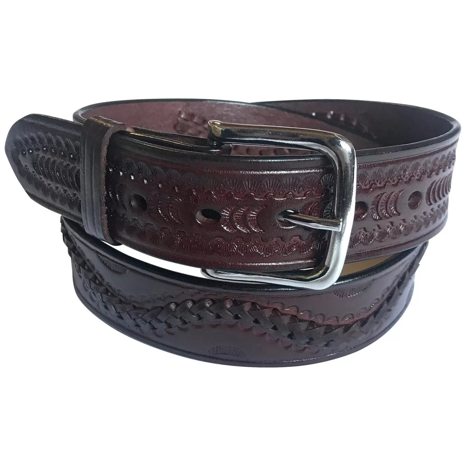 Rockmount Swirled Lace Genuine Brown Leather Western Belt Clearance