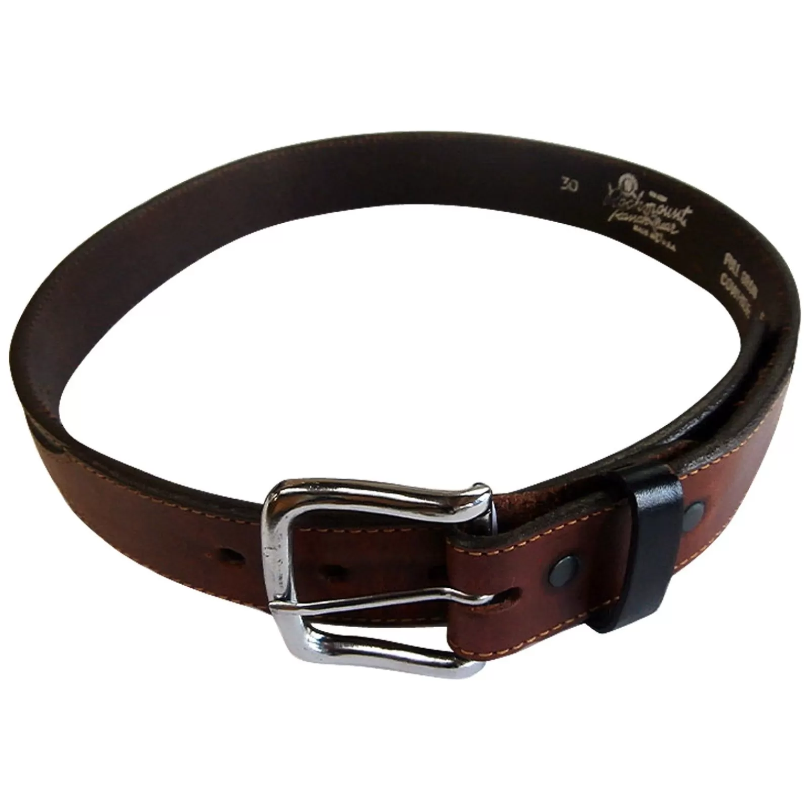 Rockmount Tan Genuine Leather Western Belt With Black Billets Fashion