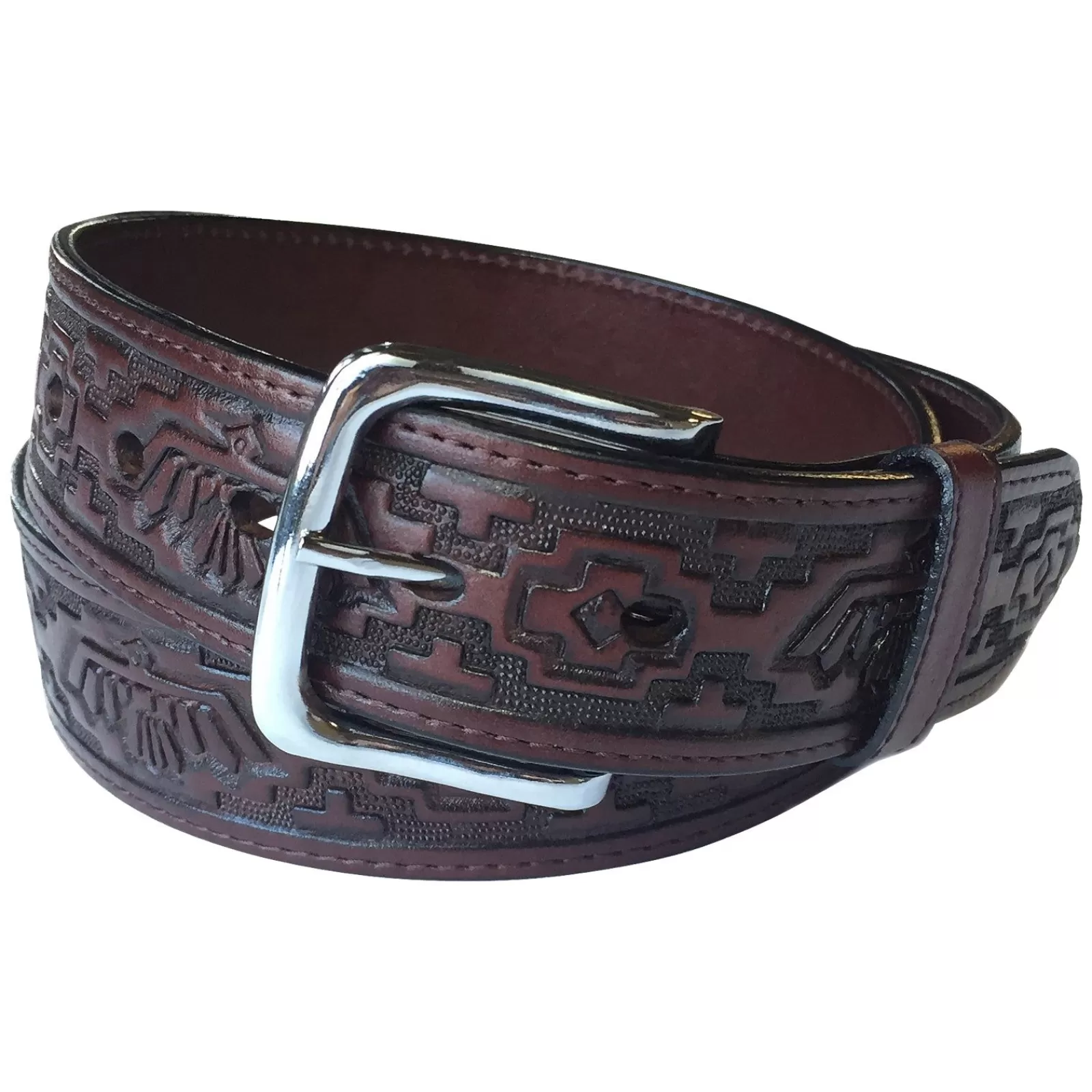 Rockmount Tooled Thunderbird Pattern Genuine Leather Western Belt Online