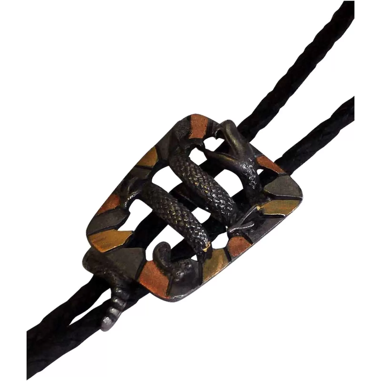Rockmount Tri-Color Rattlesnake Western Bolo Tie Fashion