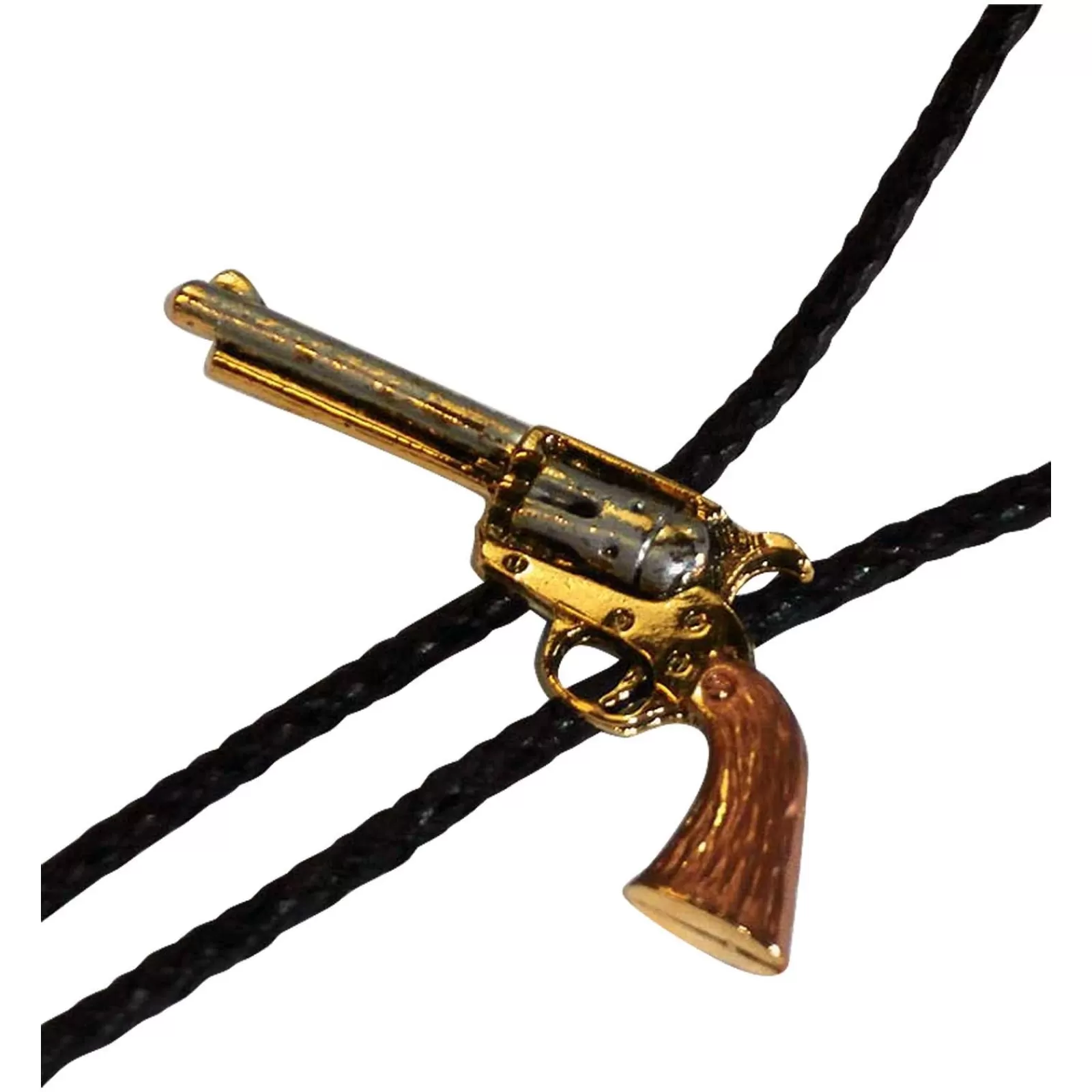 Rockmount Tri-Color Six-Shooter Pistol Western Bolo Tie Fashion
