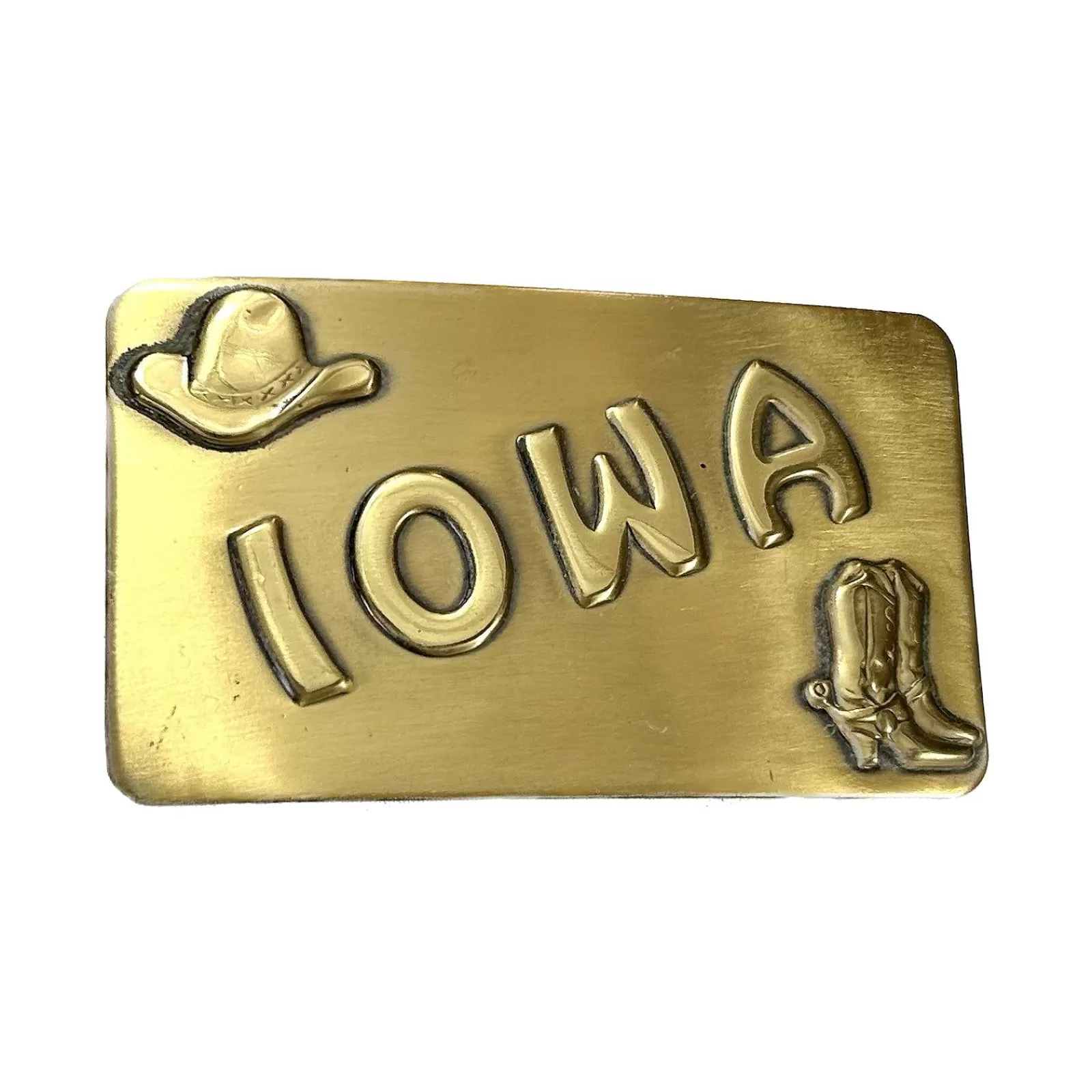 Rockmount Vintage Brass Iowa State Buckle Fashion