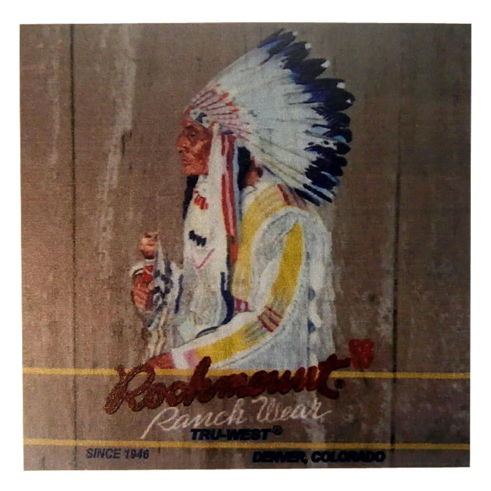 Rockmount Vintage Indian Chief Western Ceramic Coaster Outlet