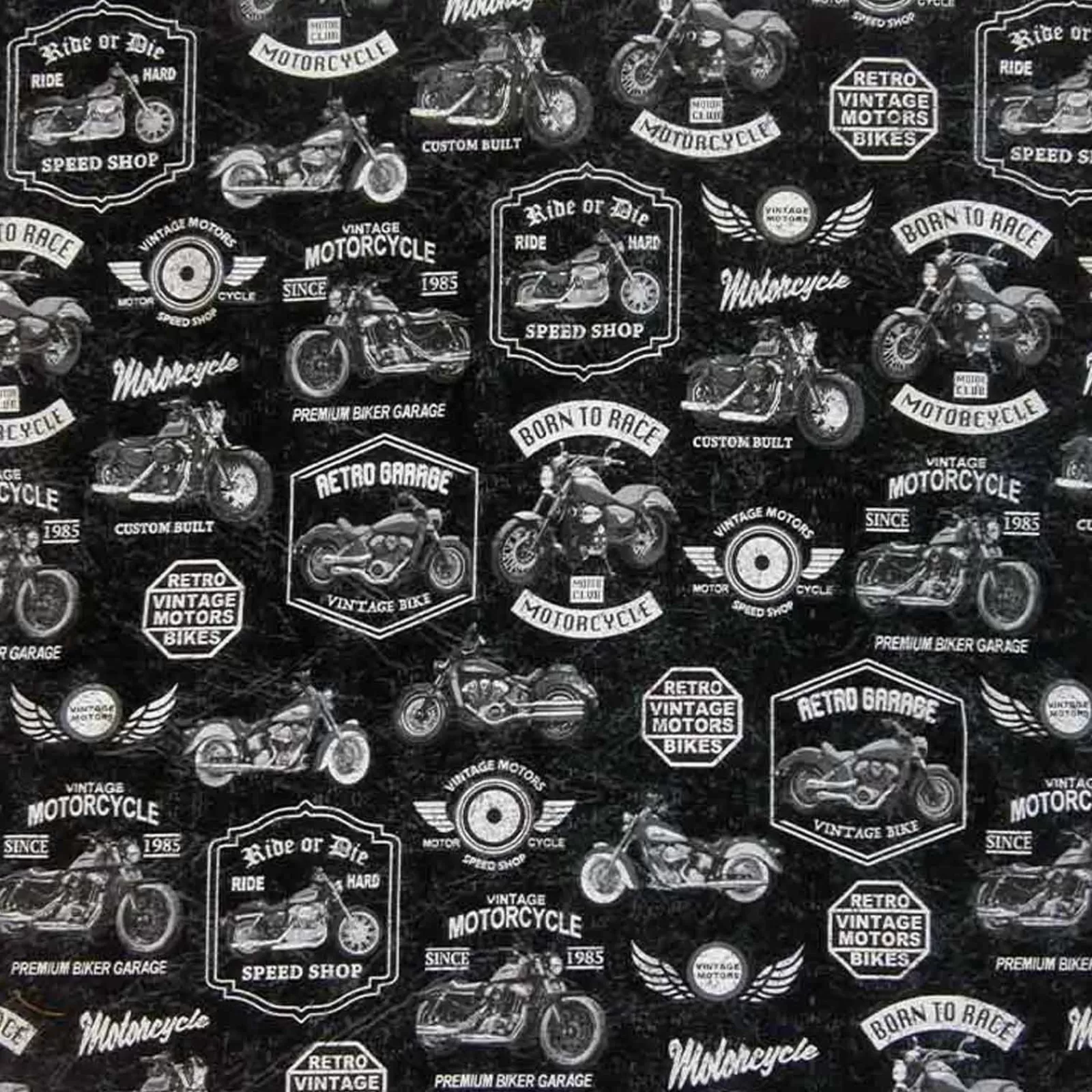 Rockmount Vintage Motorcycles Ride Or Die Western Cotton Bandana In Black Discount