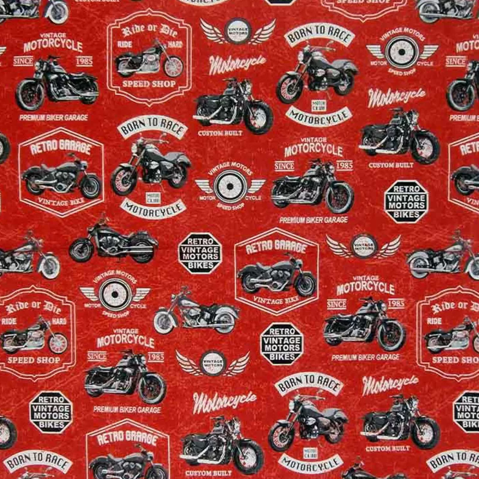 Rockmount Vintage Motorcycles Ride Or Die Western Cotton Bandana In Red Online