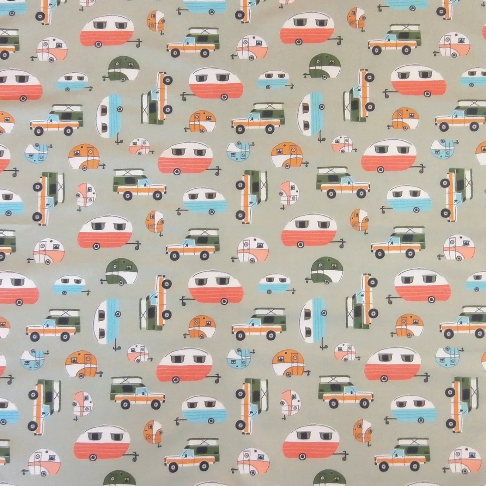 Rockmount Vintage Retro Campers Print Western Cotton Bandana In Green New