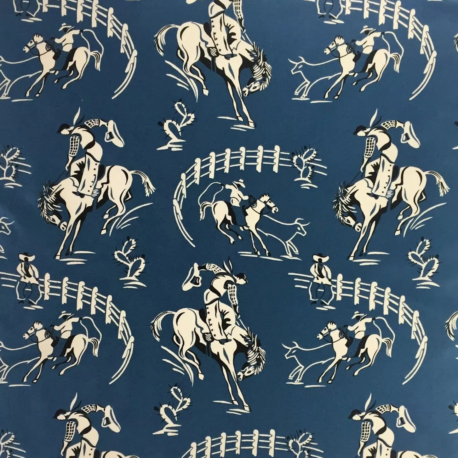Rockmount Vintage Bronc Western Cotton Bandana In Blue Fashion