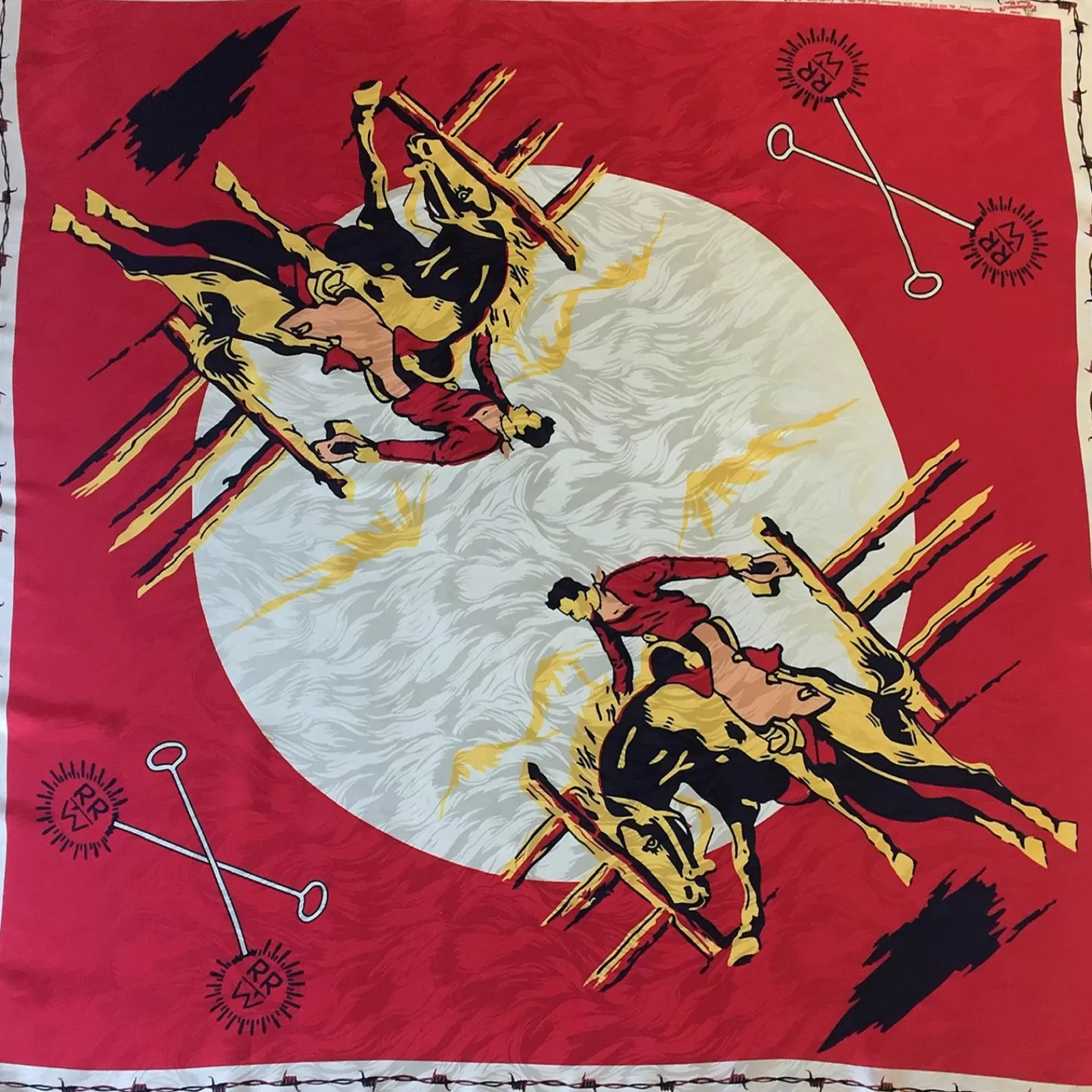 Rockmount Vintage Ranch Wear Bronc Silk Scarf In Red Best