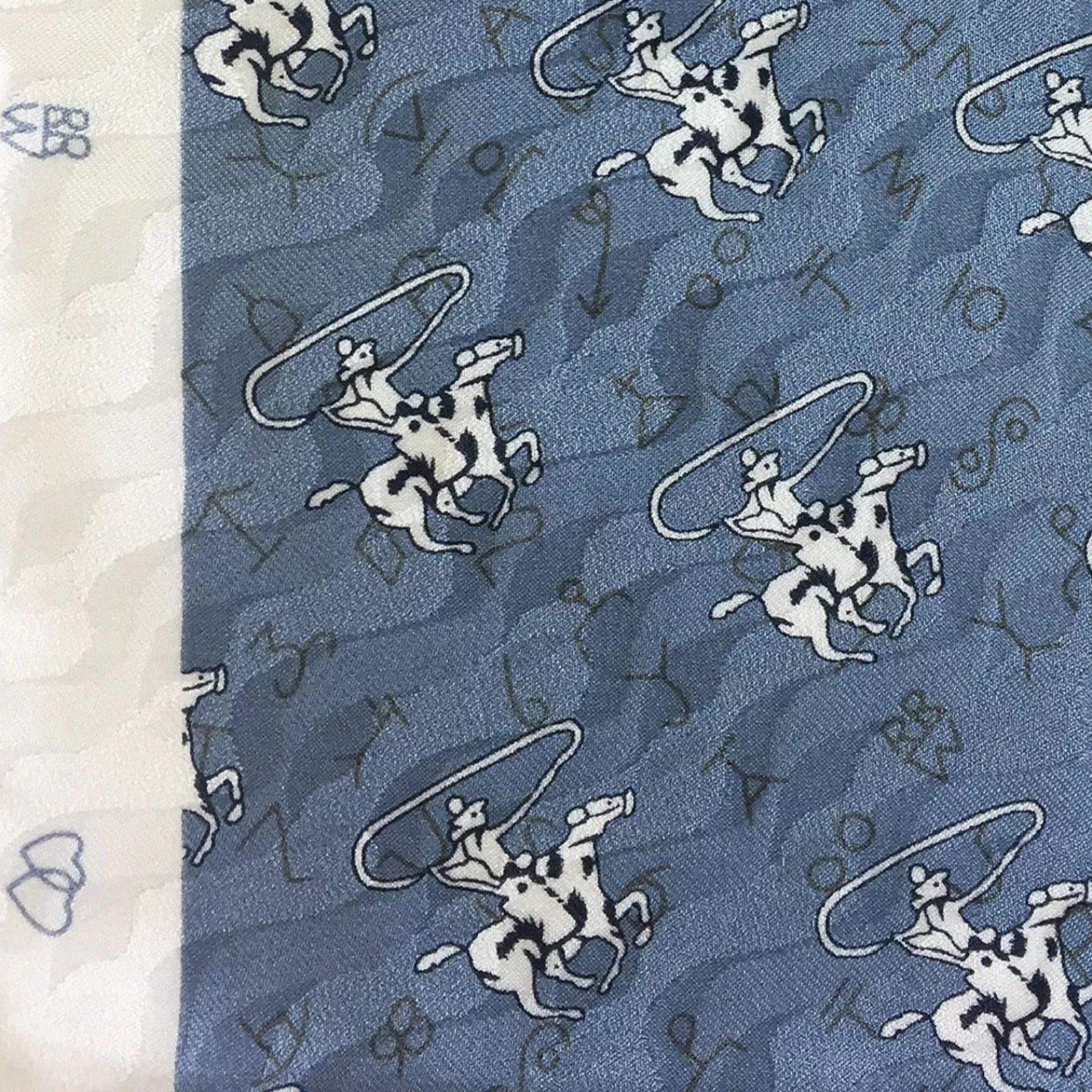 Rockmount Vintage Roper & Brands Western Silk Scarf In Blue Outlet