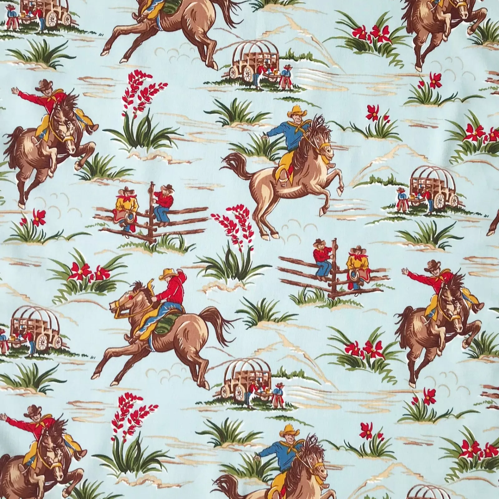 Rockmount Vintage Western Rodeo Cotton Bandana In Light Blue Store