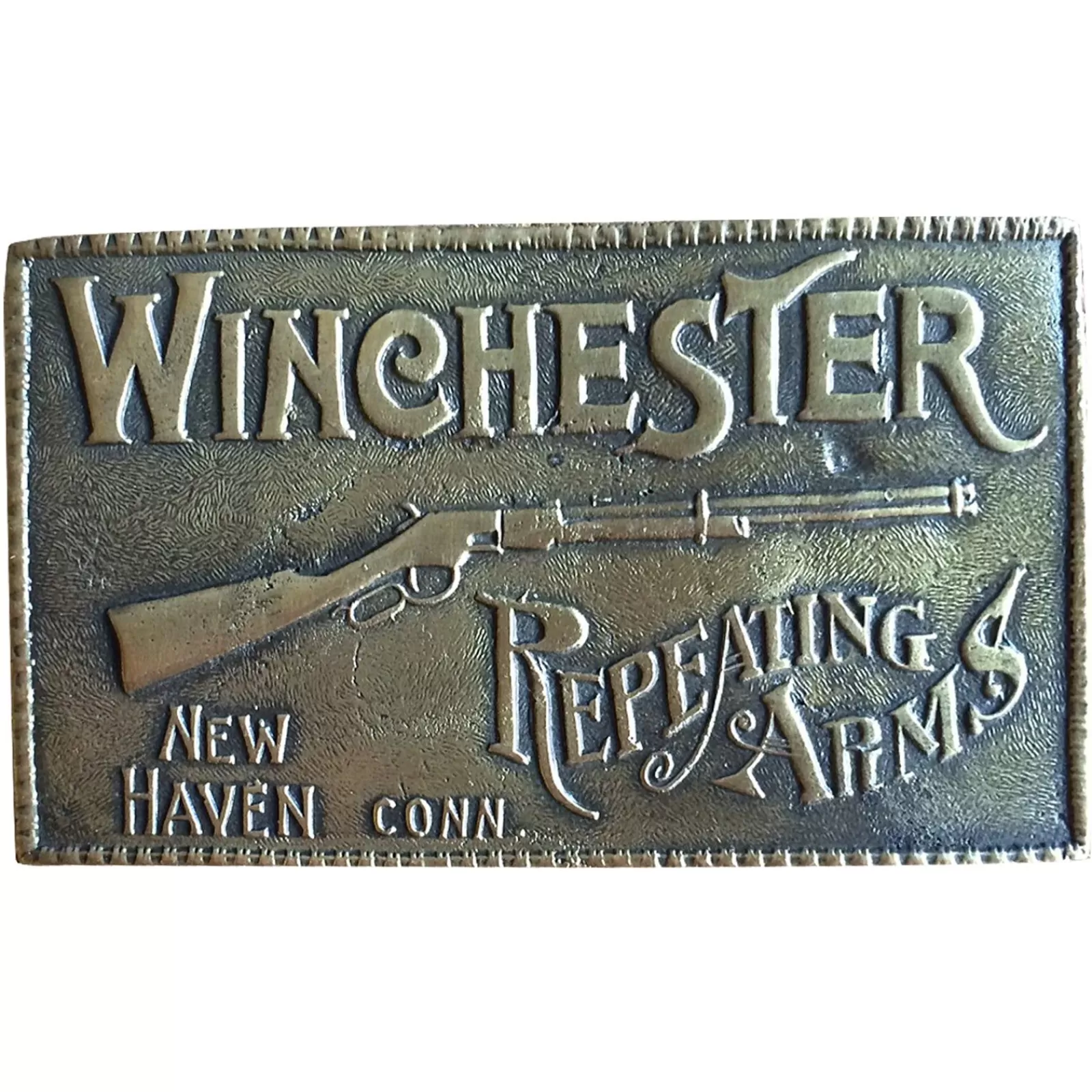 Rockmount Vintage Winchester Repeating Arms Brass Western Belt Buckle Sale