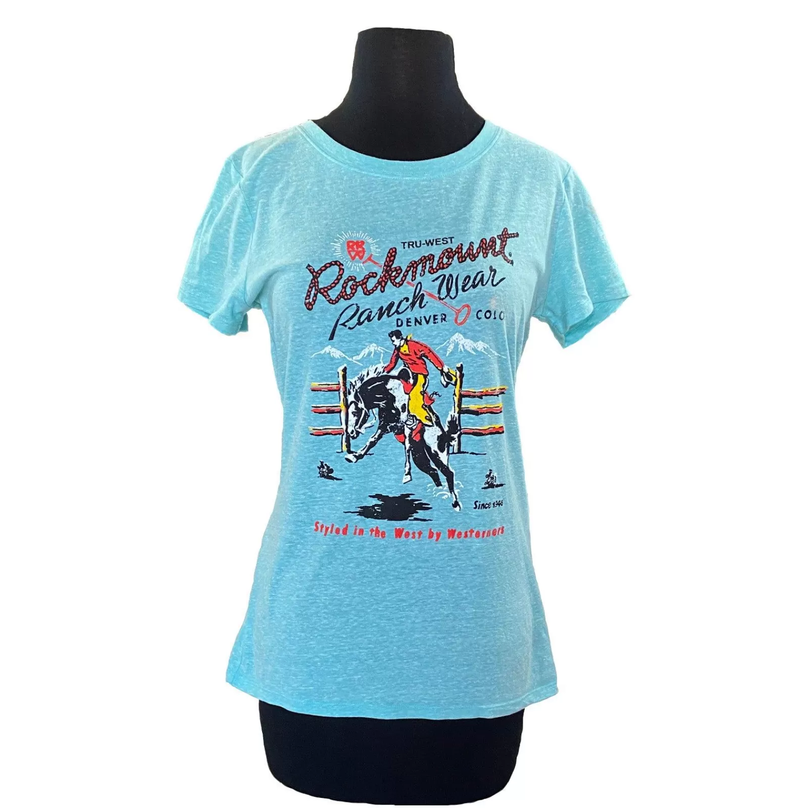 Rockmount Women'S Aqua Bronc Western T-Shirt Flash Sale