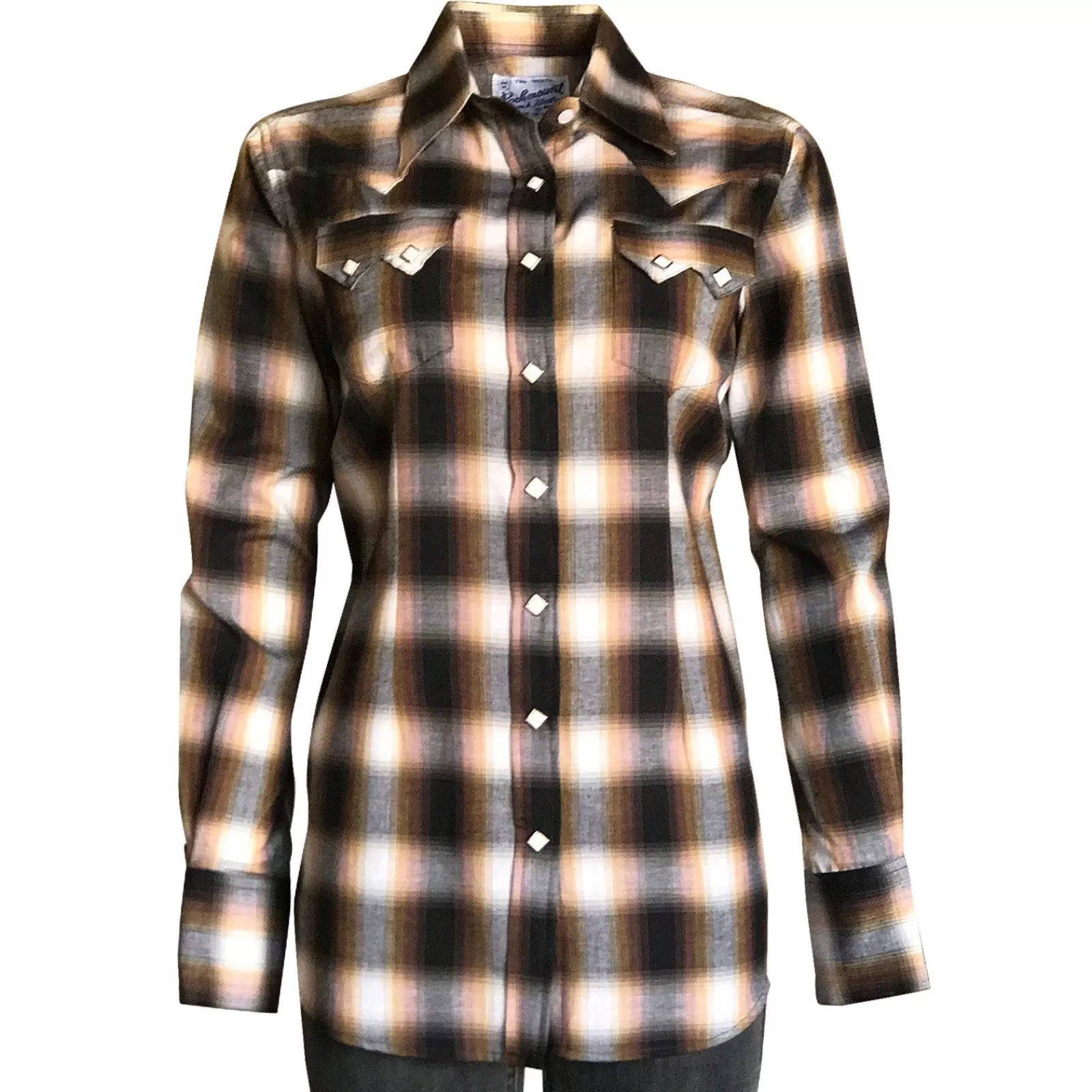 Rockmount Women'S Brown & Rust Shadow Plaid Sawtooth Western Shirt Best