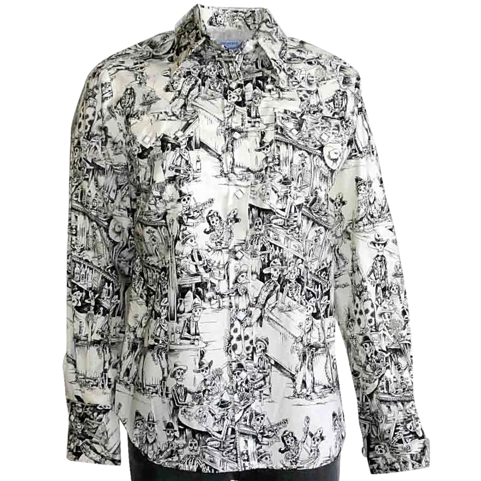 Rockmount Women'S Deadwood Saloon Print Western Shirt In Black & White New