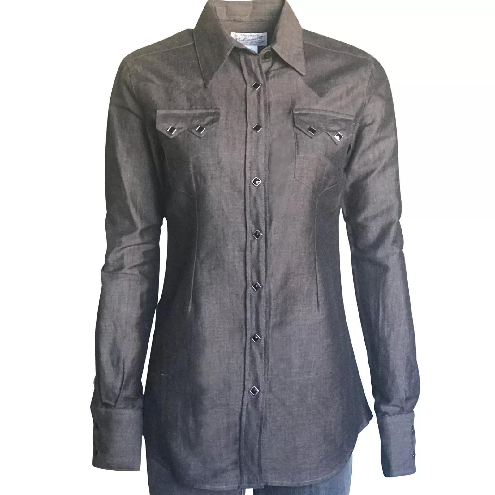 Rockmount Women'S Extra-Fine Cotton Black Chambray Western Shirt Shop