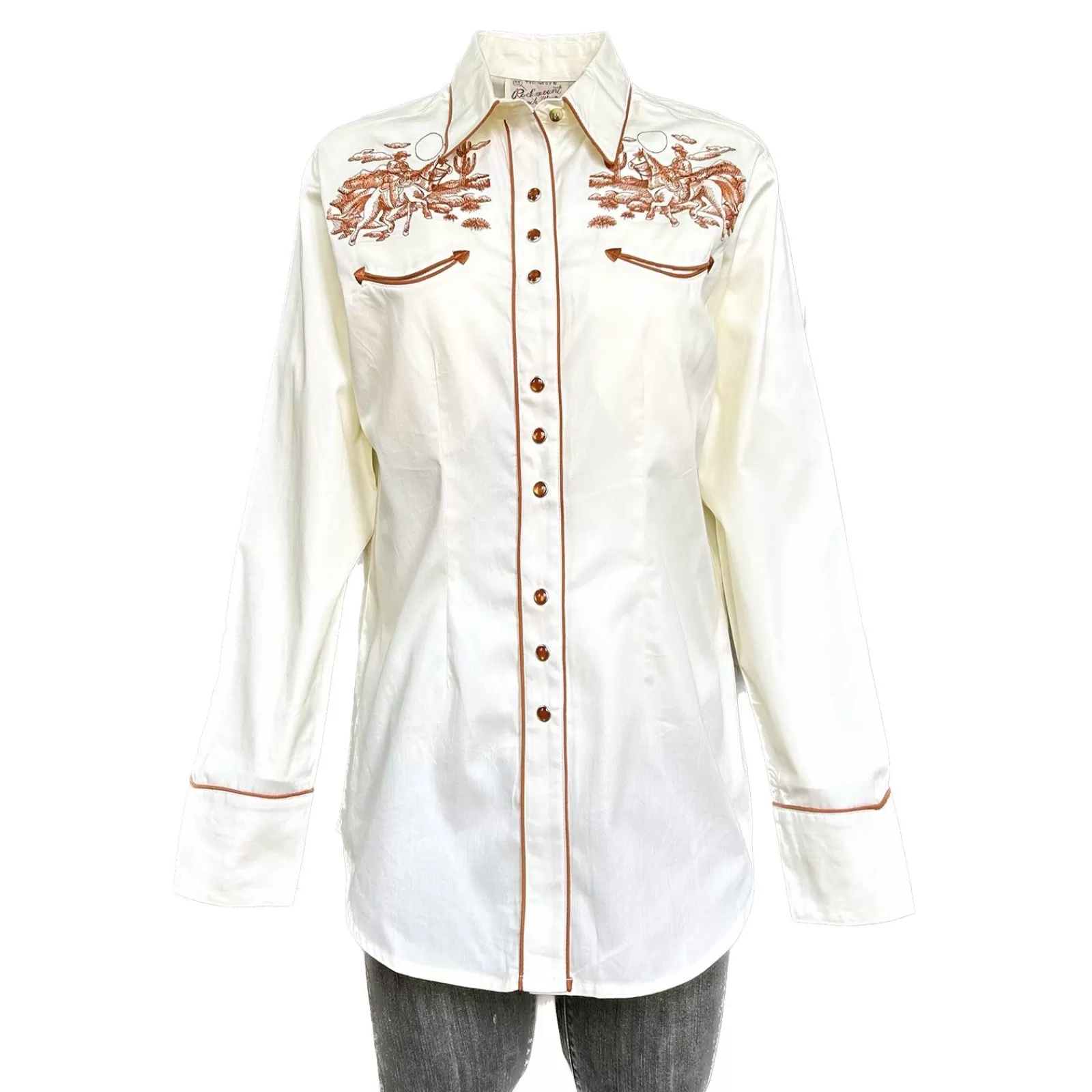 Rockmount Women'S Ivory Vintage Rider Western Embroidery Flash Sale