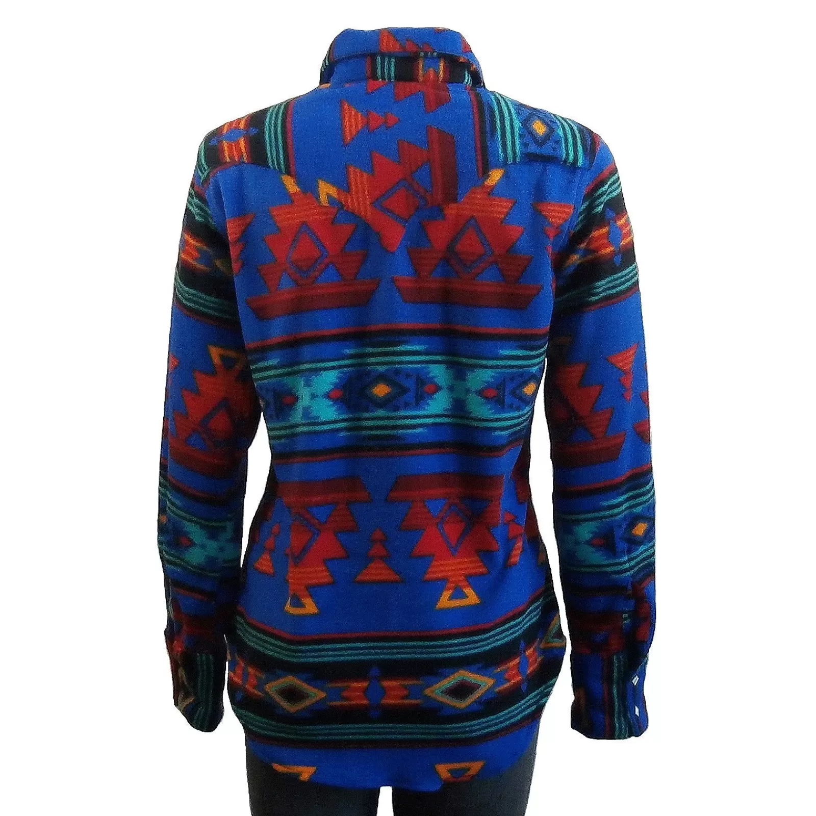 Rockmount Women'S Native Pattern Fleece Western Shirt In Blue & Red Best Sale