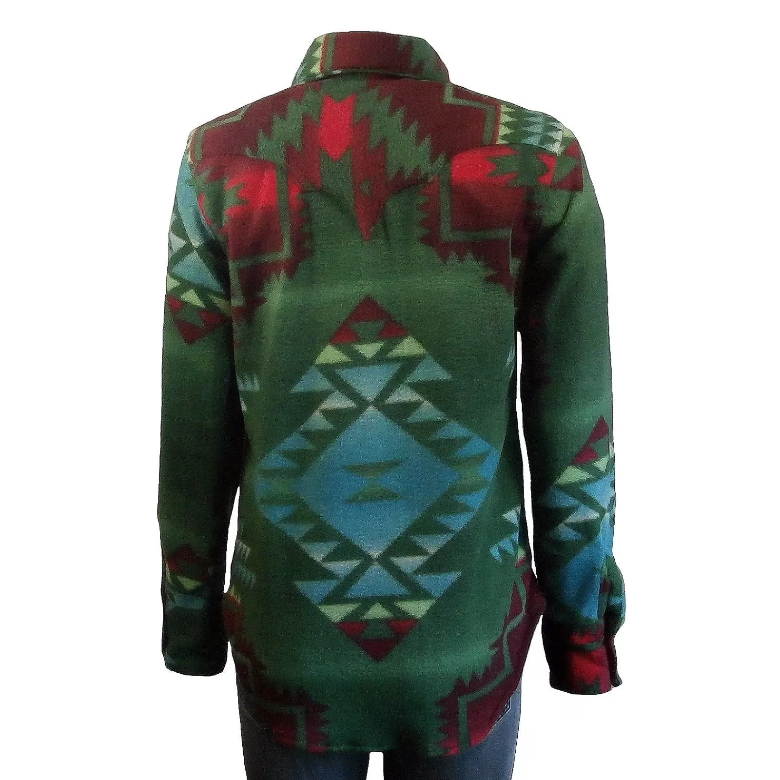 Rockmount Women'S Native Pattern Fleece Western Shirt In Green Best