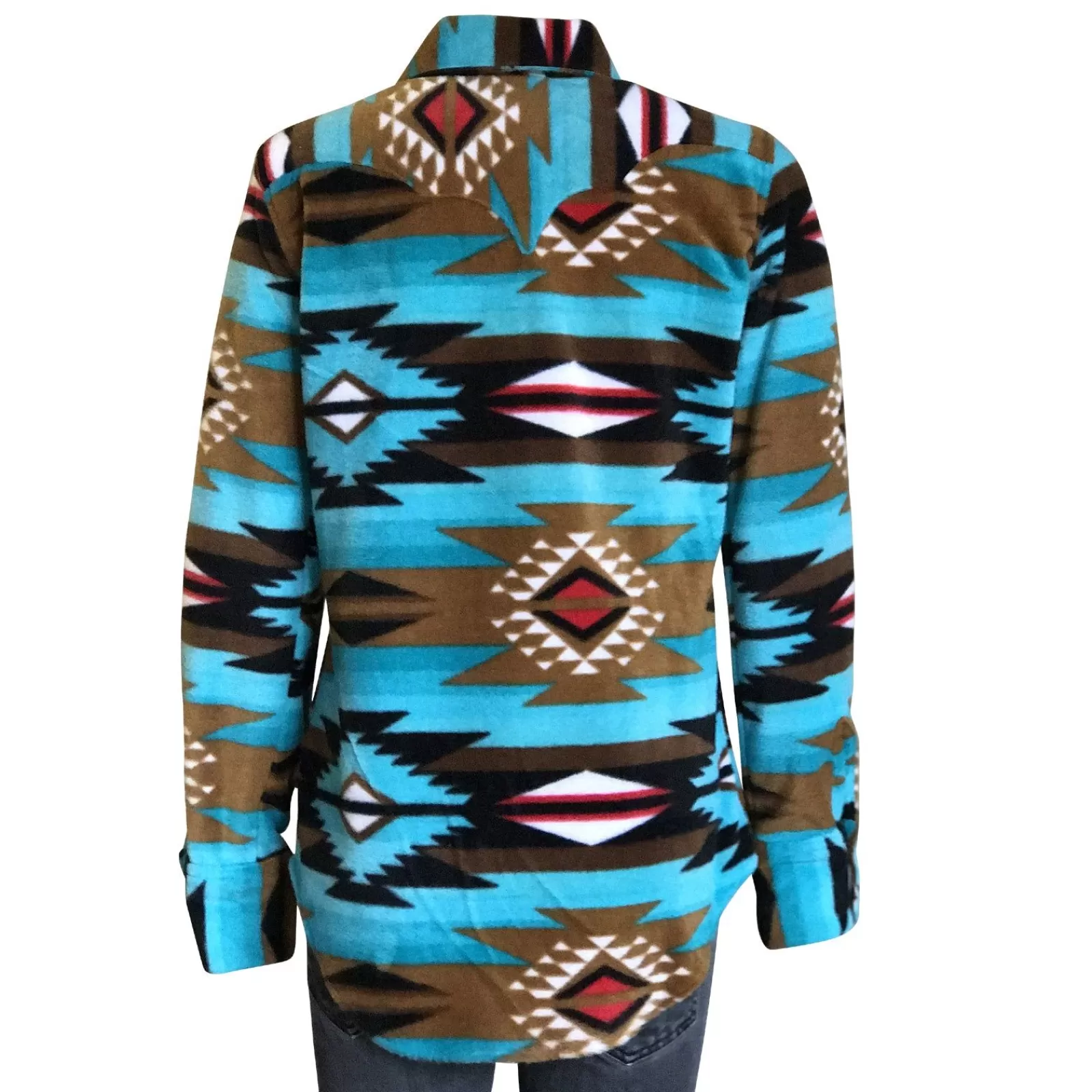 Rockmount Women'S Native Pattern Fleece Western Shirt In Turquoise Sale