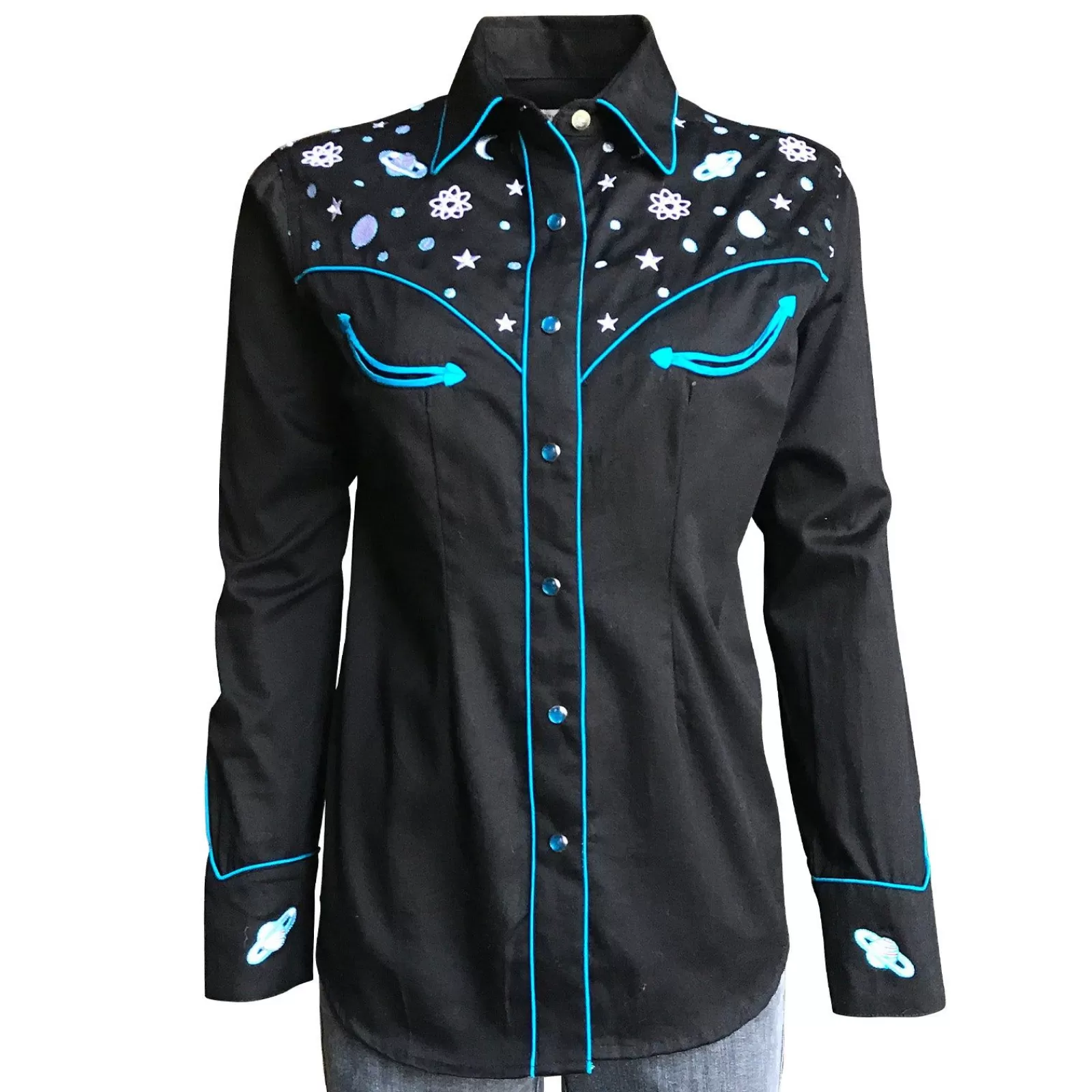 Rockmount Women'S Out Of This World Embroidered Black Western Shirt Online