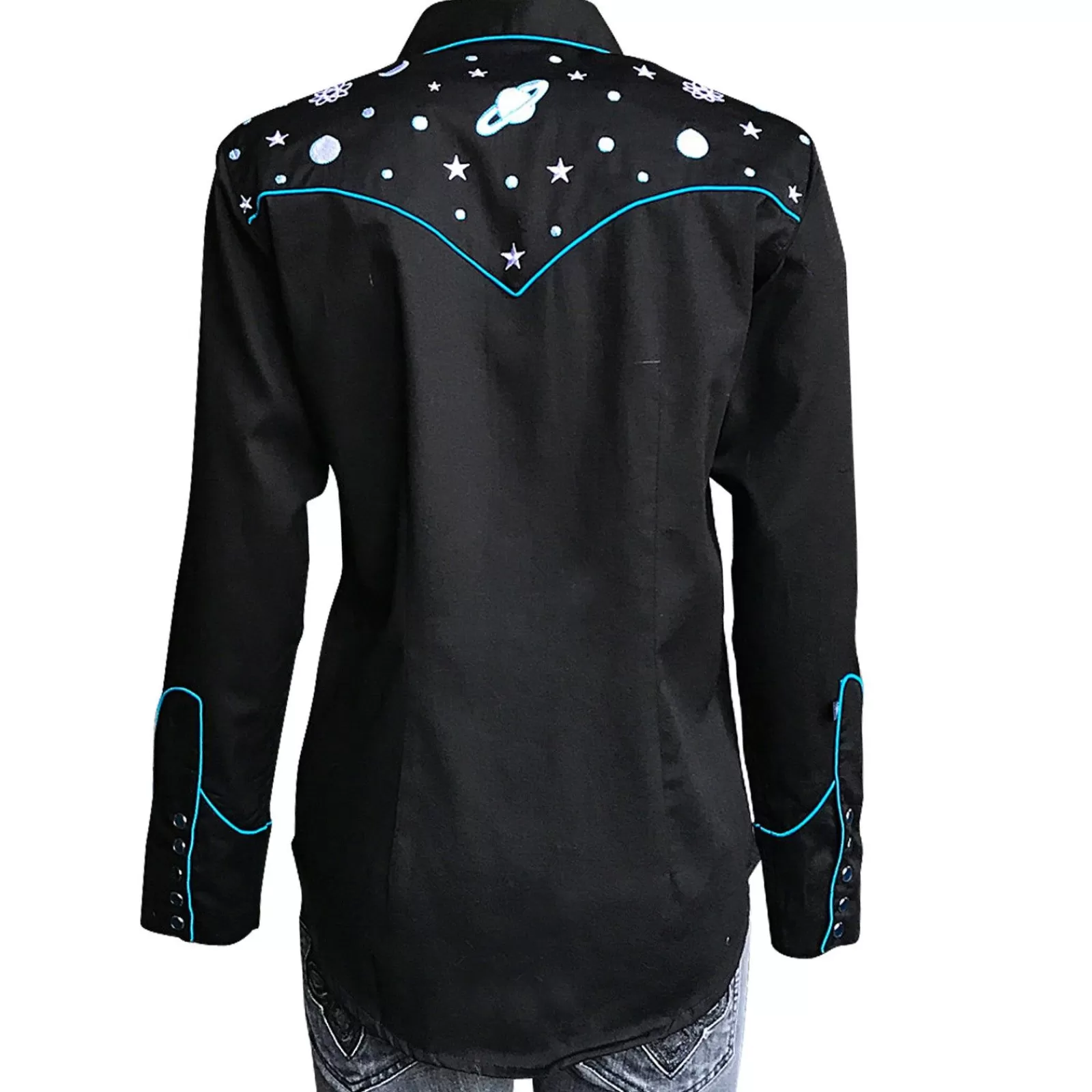 Rockmount Women'S Out Of This World Embroidered Black Western Shirt Online