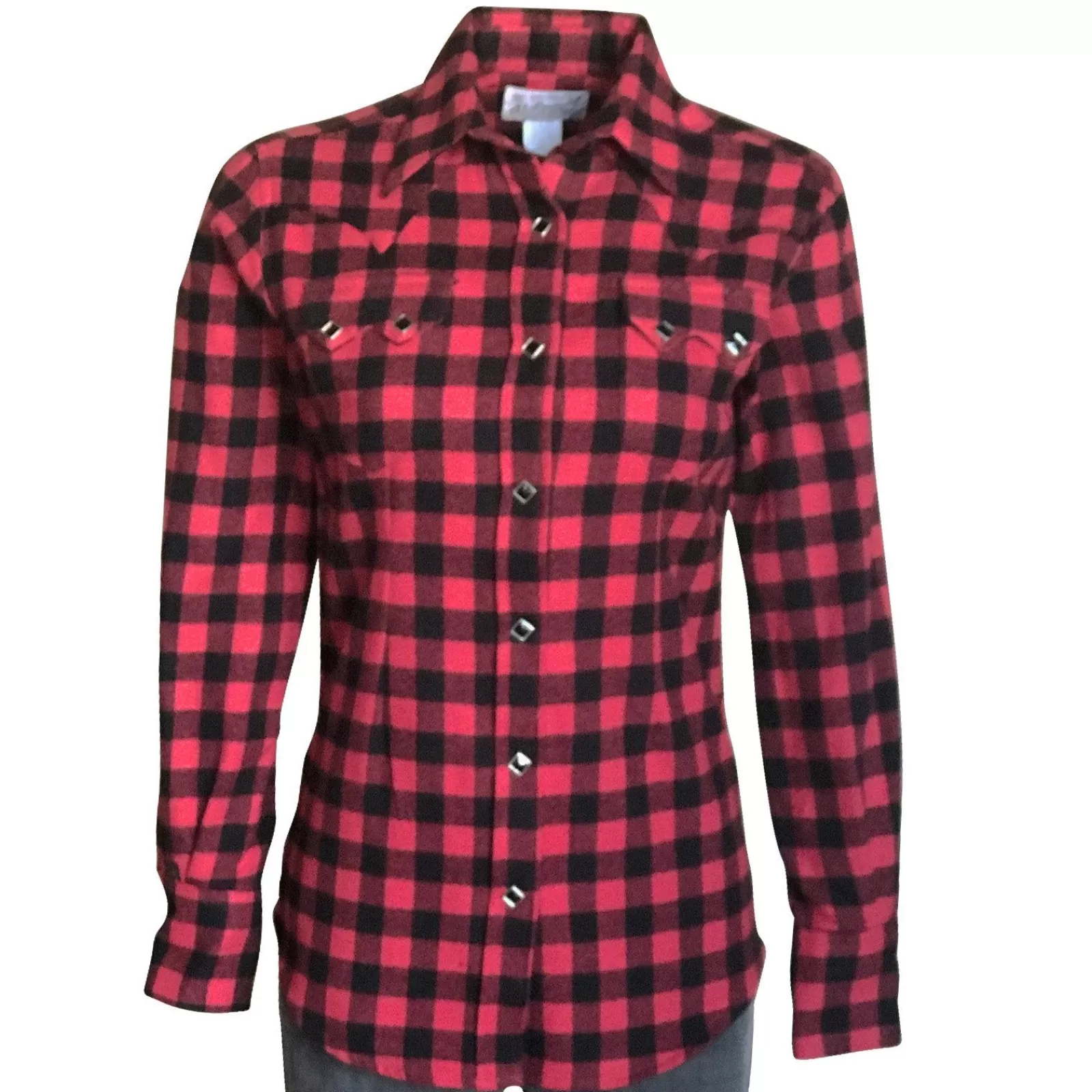 Rockmount Women'S Plush Red & Black Buffalo Check Flannel Western Shirt Shop