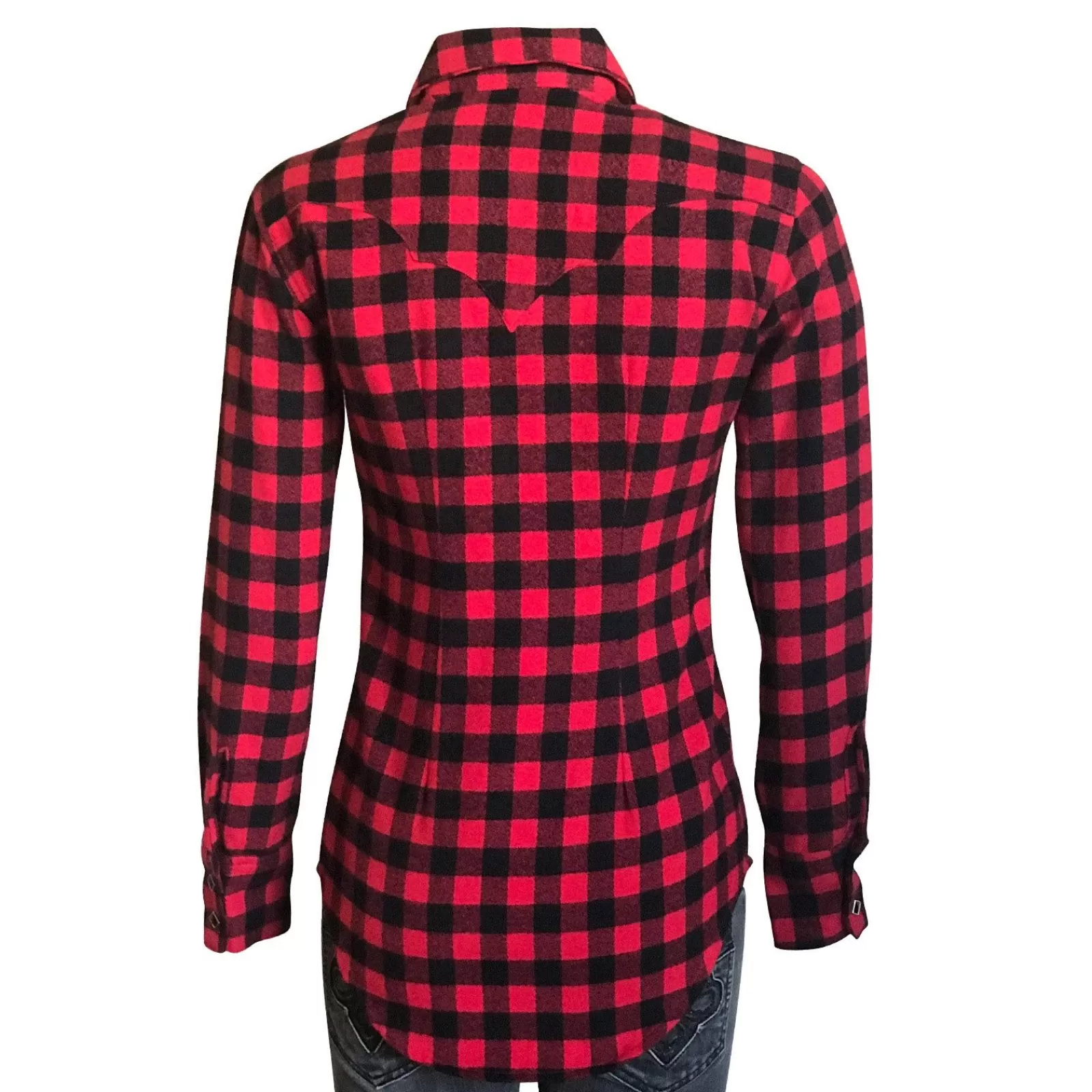 Rockmount Women'S Plush Red & Black Buffalo Check Flannel Western Shirt Shop