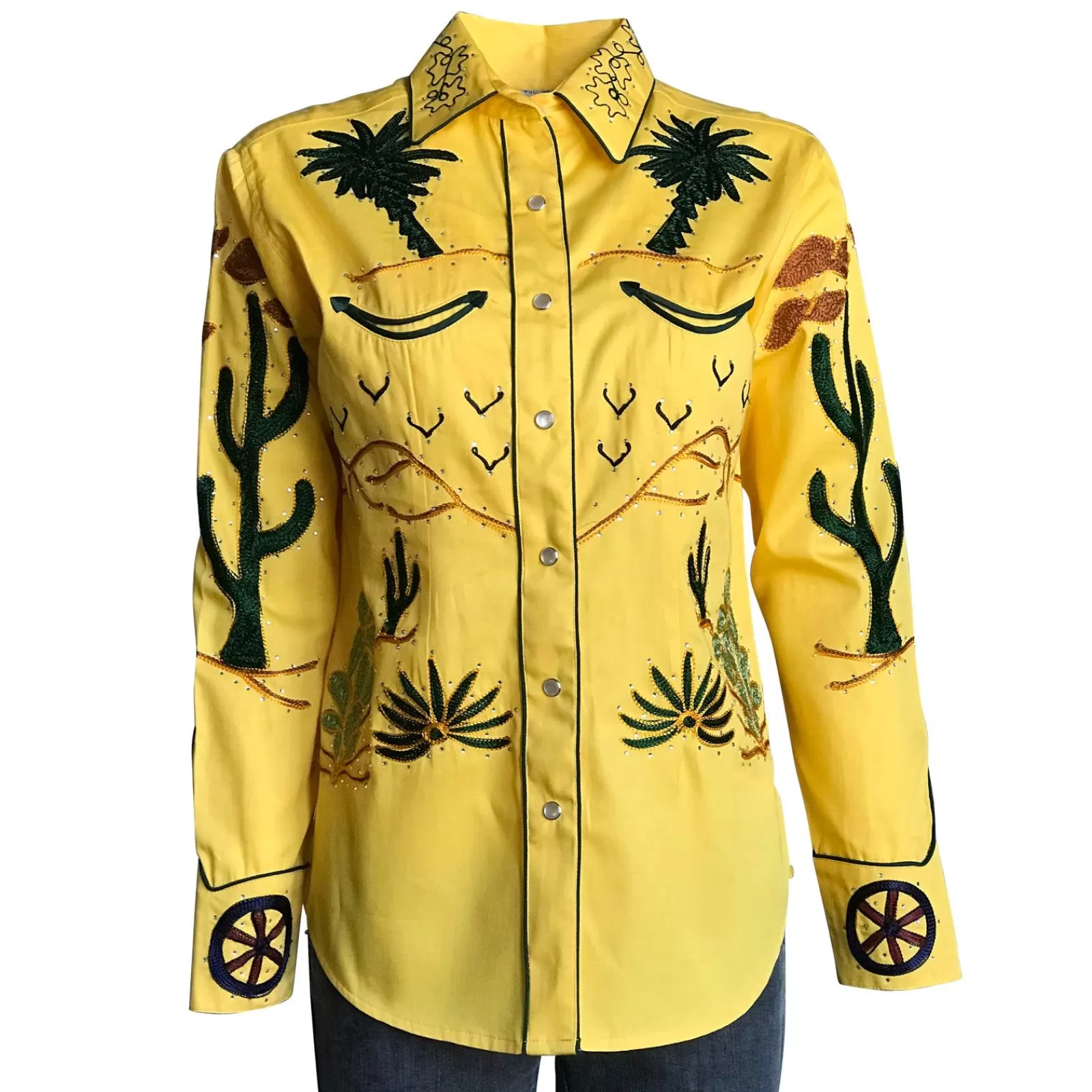 Rockmount Women'S Porter Wagoner Gold Embroidered Western Shirt Hot