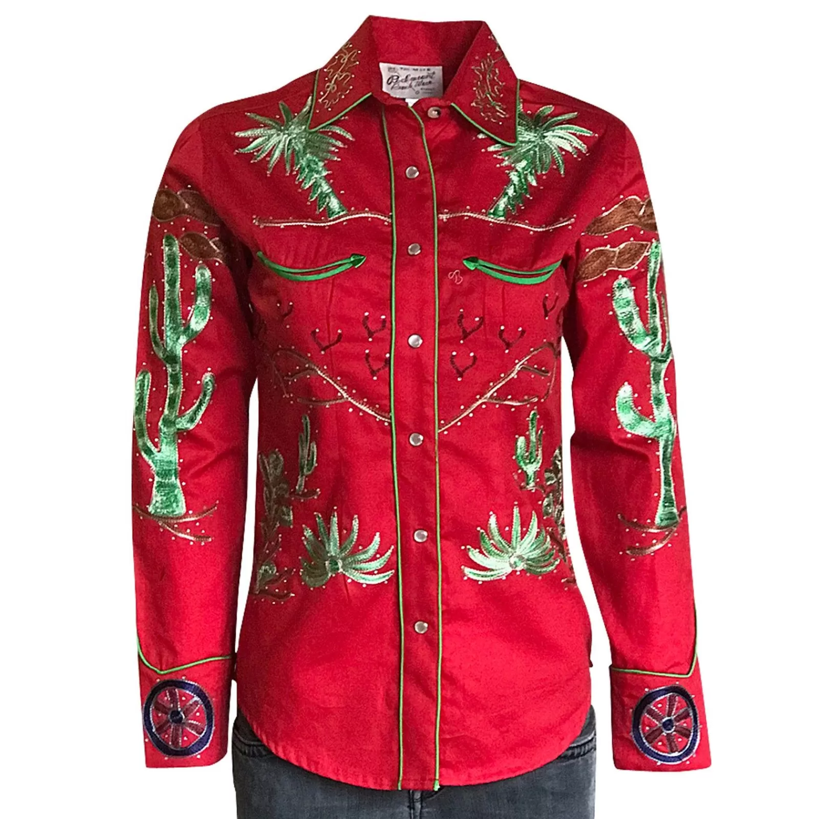 Rockmount Women'S Porter Wagoner Red Embroidered Western Shirt Store