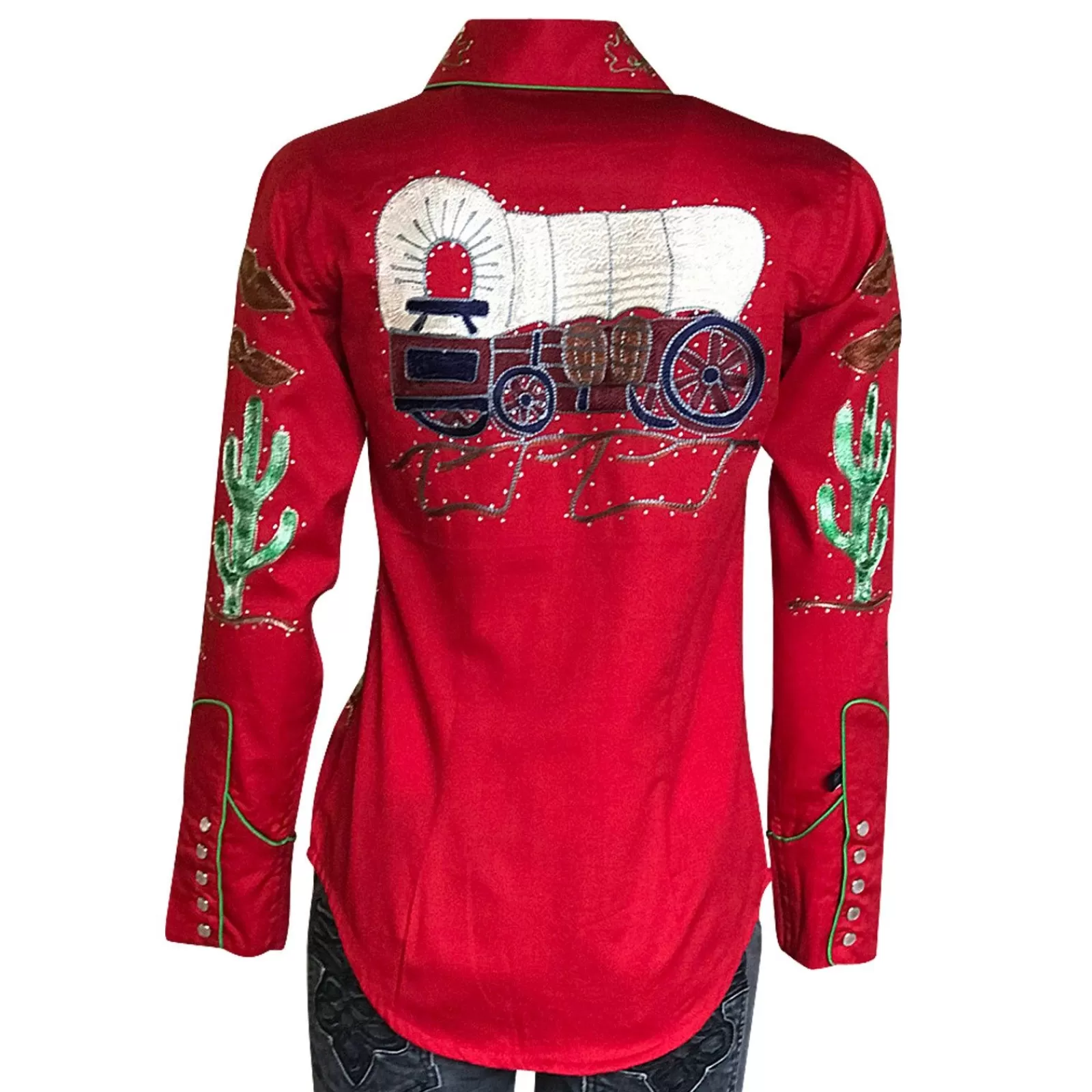 Rockmount Women'S Porter Wagoner Red Embroidered Western Shirt Store