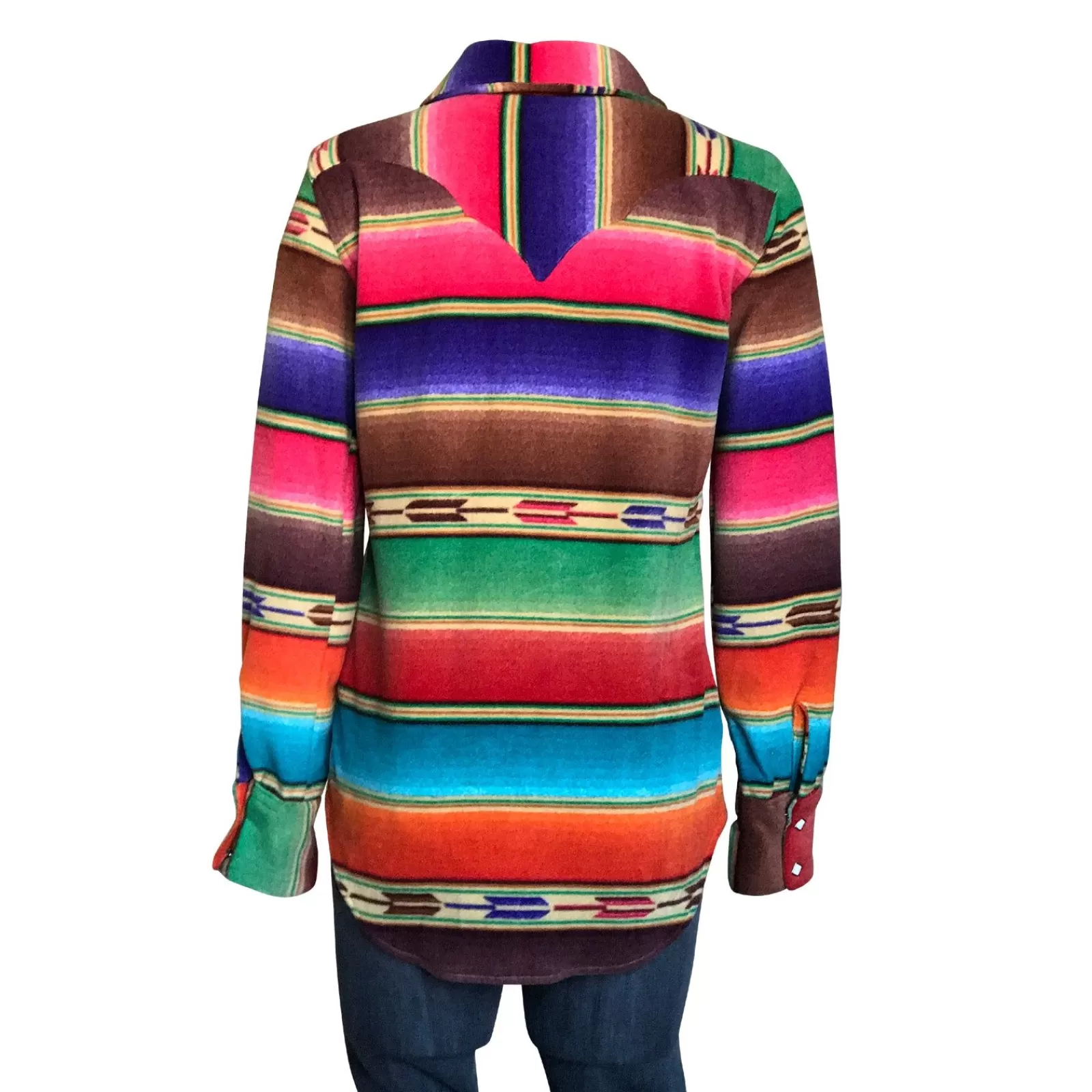 Rockmount Women'S Serape Pattern Fleece Western Shirt In Brown & Purple Store