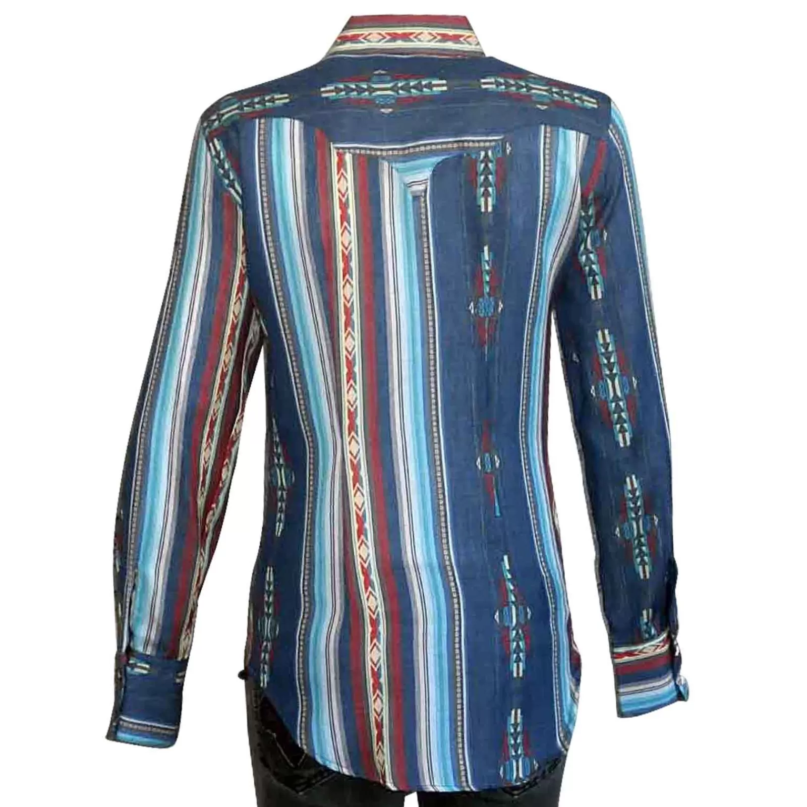 Rockmount Women'S Serape Pattern Western Shirt In Blue New