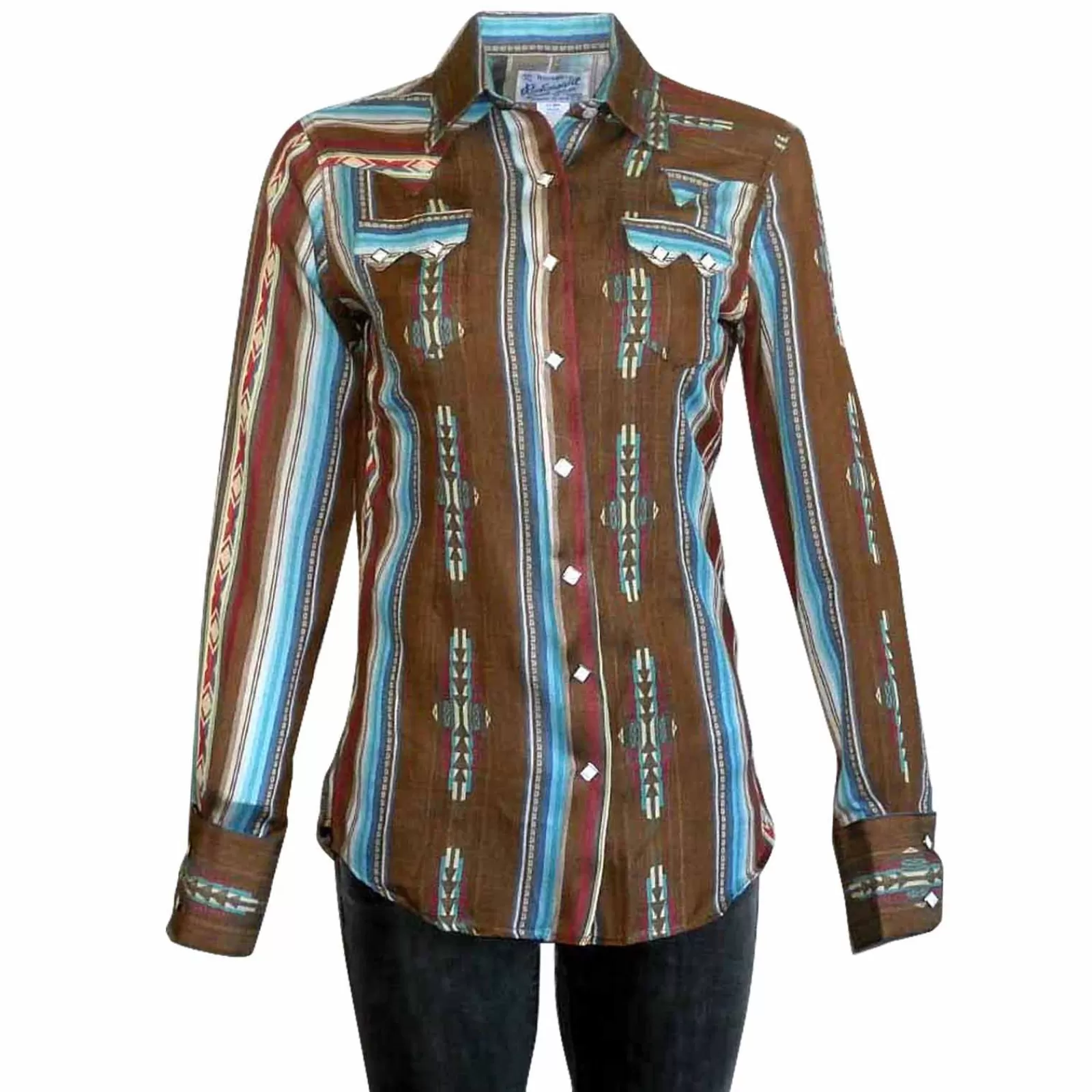 Rockmount Women'S Serape Pattern Western Shirt In Brown Best Sale