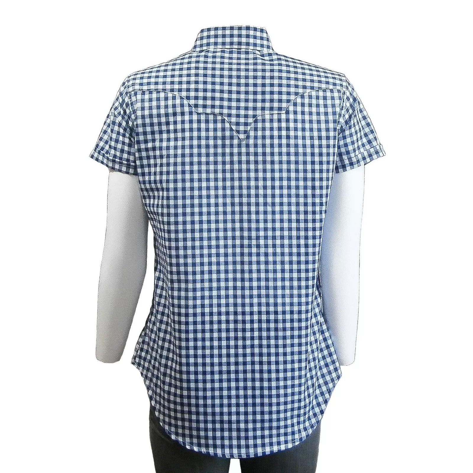 Rockmount Women'S Short Sleeve Navy Gingham Check Western Shirt Online