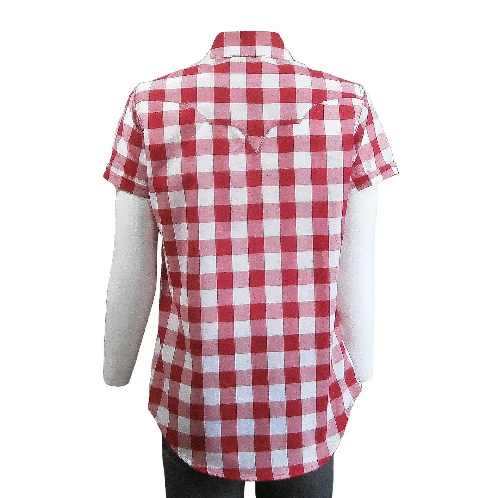 Rockmount Women'S Short Sleeve Red Gingham Check Western Shirt Shop