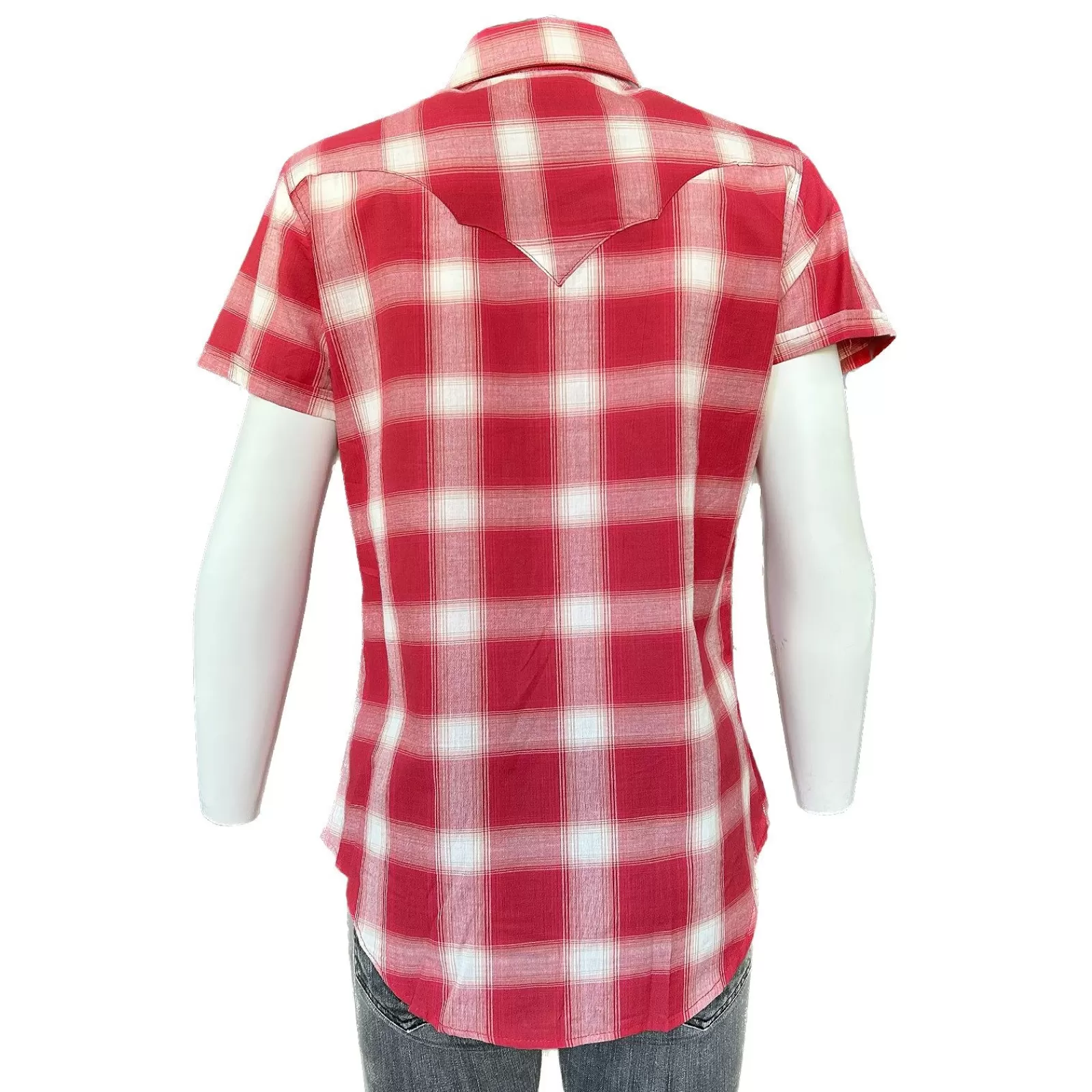 Rockmount Women'S Short Sleeve Shadow Plaid Western Shirt In Red Cheap