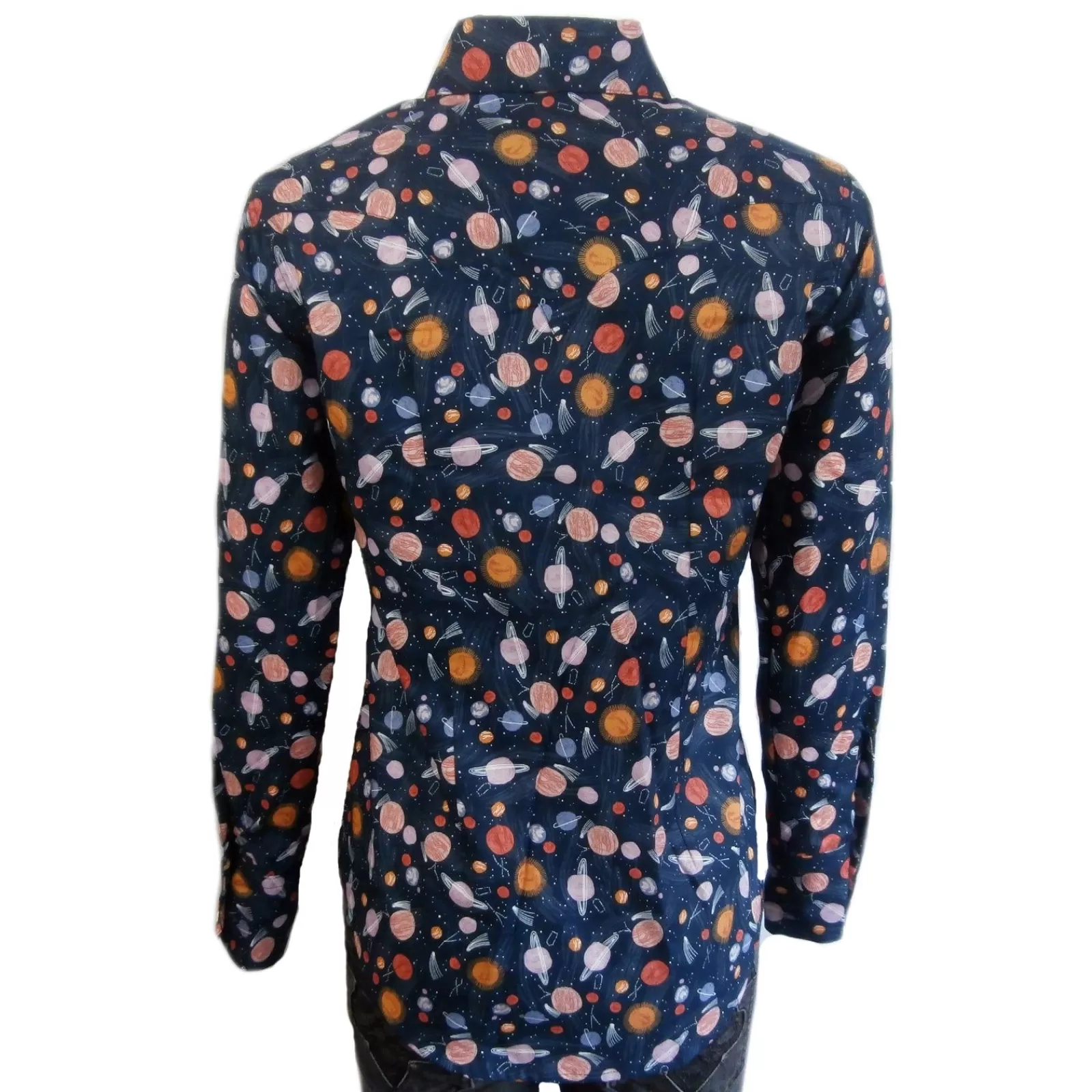 Rockmount Women'S Solar System Print Western Shirt In Navy Clearance